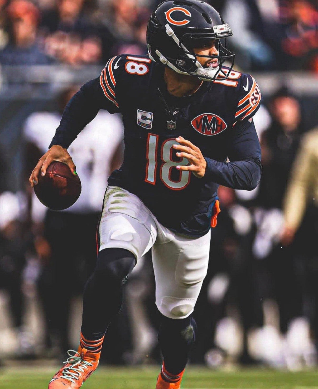 Caleb Williams Chicago Bears Jersey #18 Nike Vapor FUSE Elite Navy Size 44 (Large) NFL