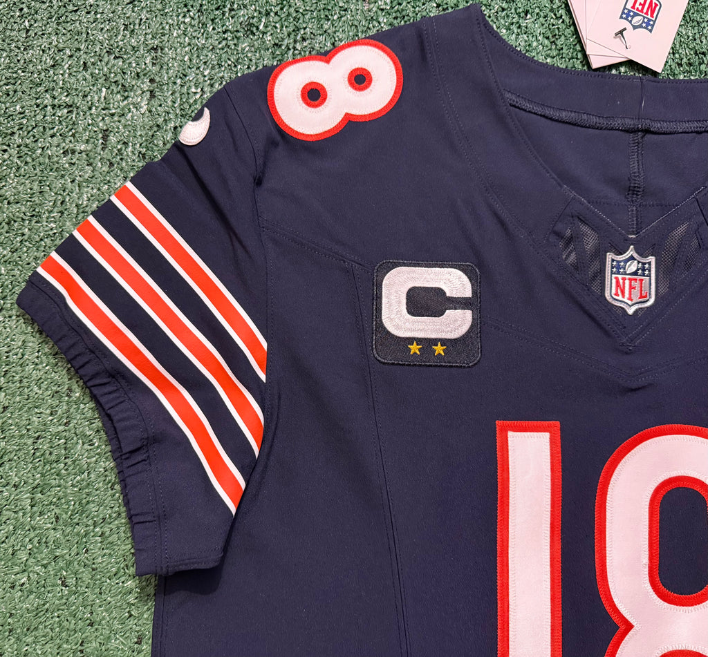 Caleb Williams Chicago Bears Jersey #18 Nike Vapor FUSE Elite Navy Size 44 (Large) NFL