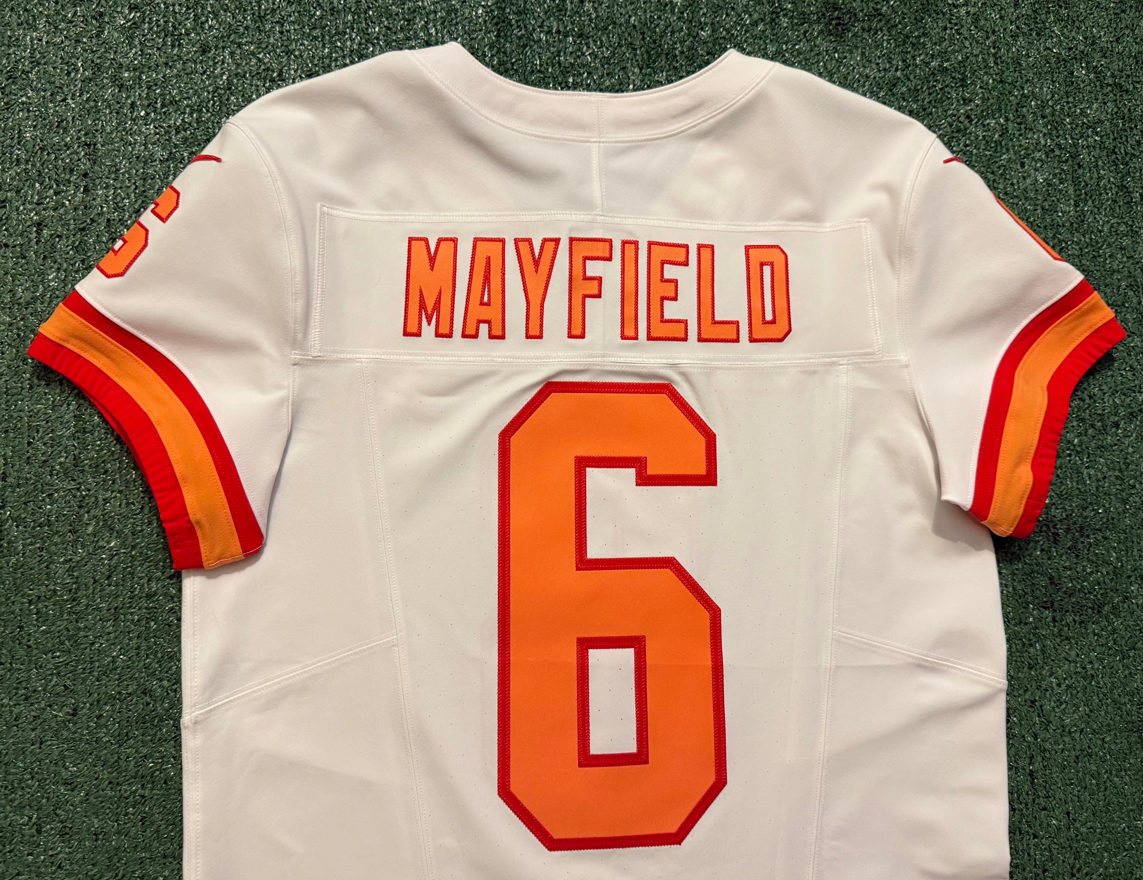 Baker Mayfield Tampa Bay Buccaneers Jersey #6 Nike Vapor FUSE Elite White Creamsicle size 40 (Medium) NFL