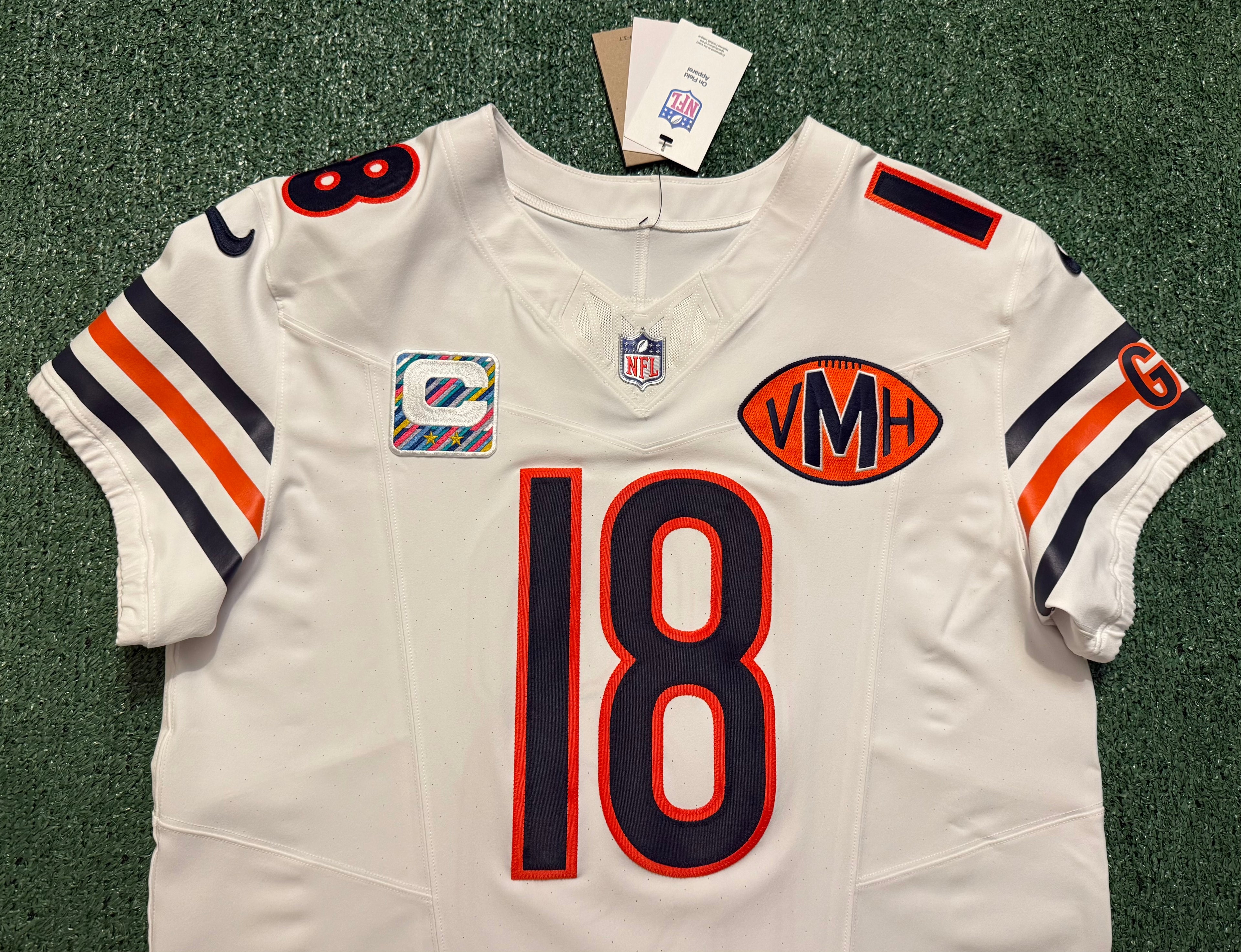 Caleb Williams Chicago Bears Jersey #18 Nike Vapor FUSE Elite White Size 44 (Large) NFL