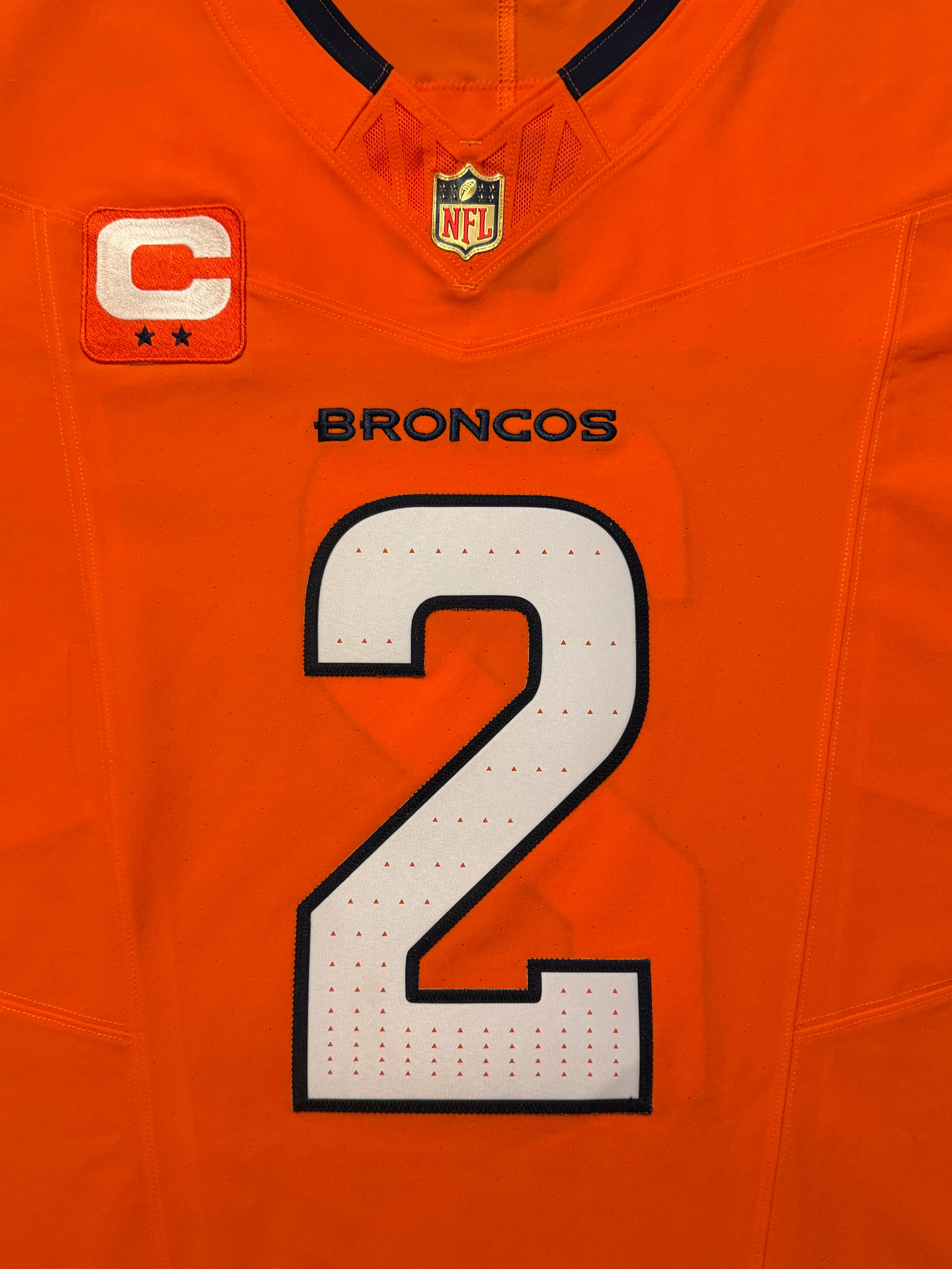 Pat Surtain II Denver Broncos Jersey #2 Nike Vapor Fuse Elite Orange Size 44 (L) NFL