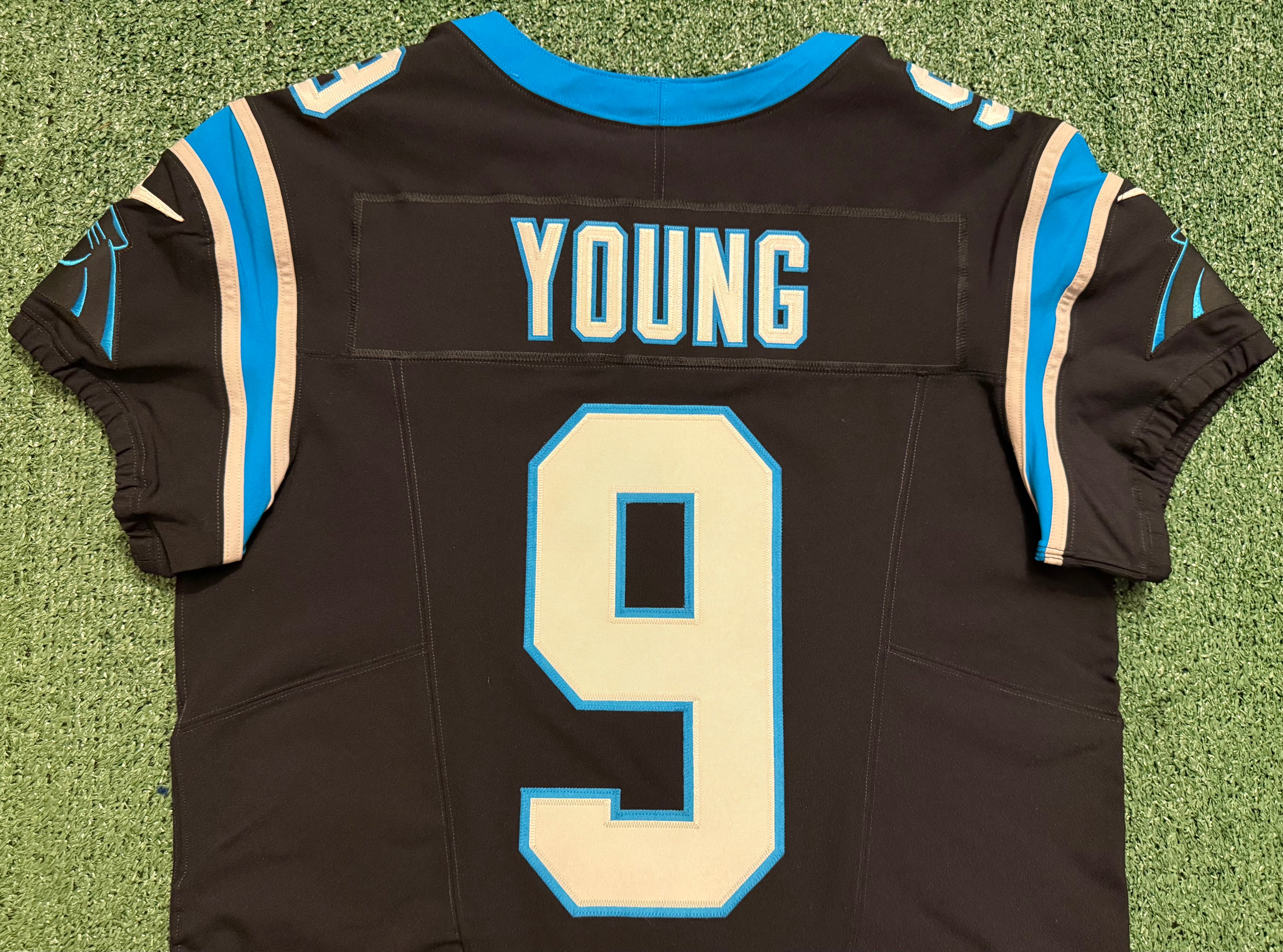 Bryce Young Carolina Panthers Jersey #9 Nike Vapor FUSE Elite Black Size 44 (Large) NFL