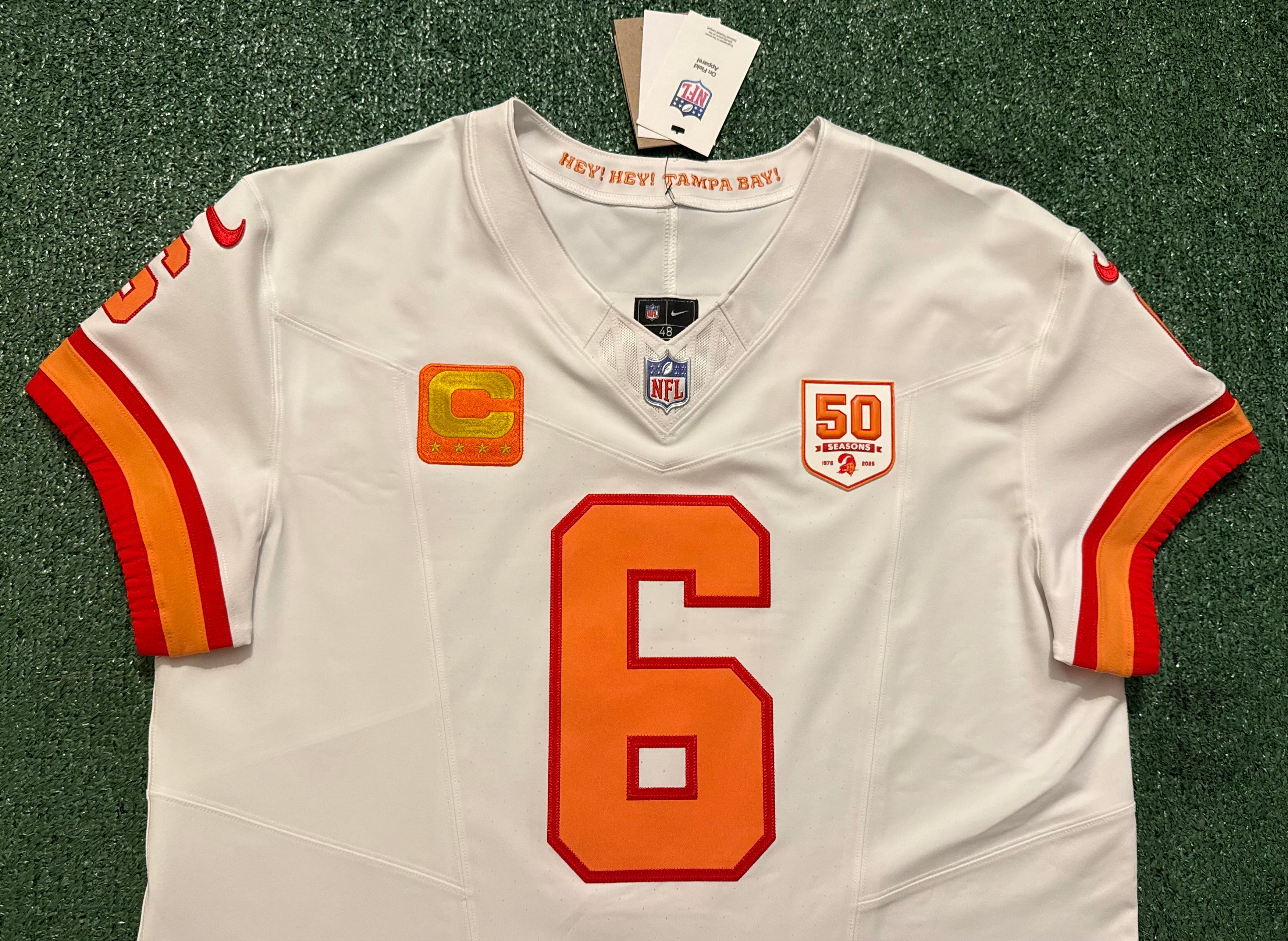 Baker Mayfield Tampa Bay Buccaneers Jersey #6 Nike Vapor FUSE Elite White Creamsicle size 48 (XL) NFL