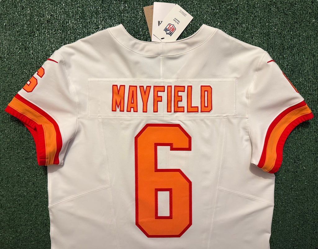 Baker Mayfield Tampa Bay Buccaneers Jersey #6 Nike Vapor FUSE Elite White Creamsicle size 44 (Large) NFL