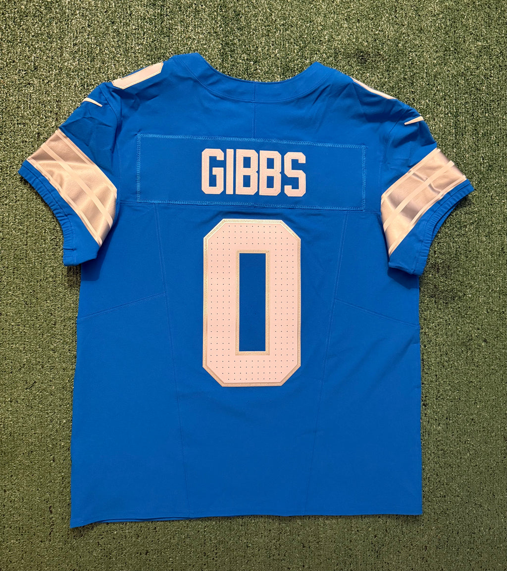 Jahmyr Gibbs Detroit Lions Jersey #0 Nike Vapor FUSE Elite Blue Size 44 (Large) NFL
