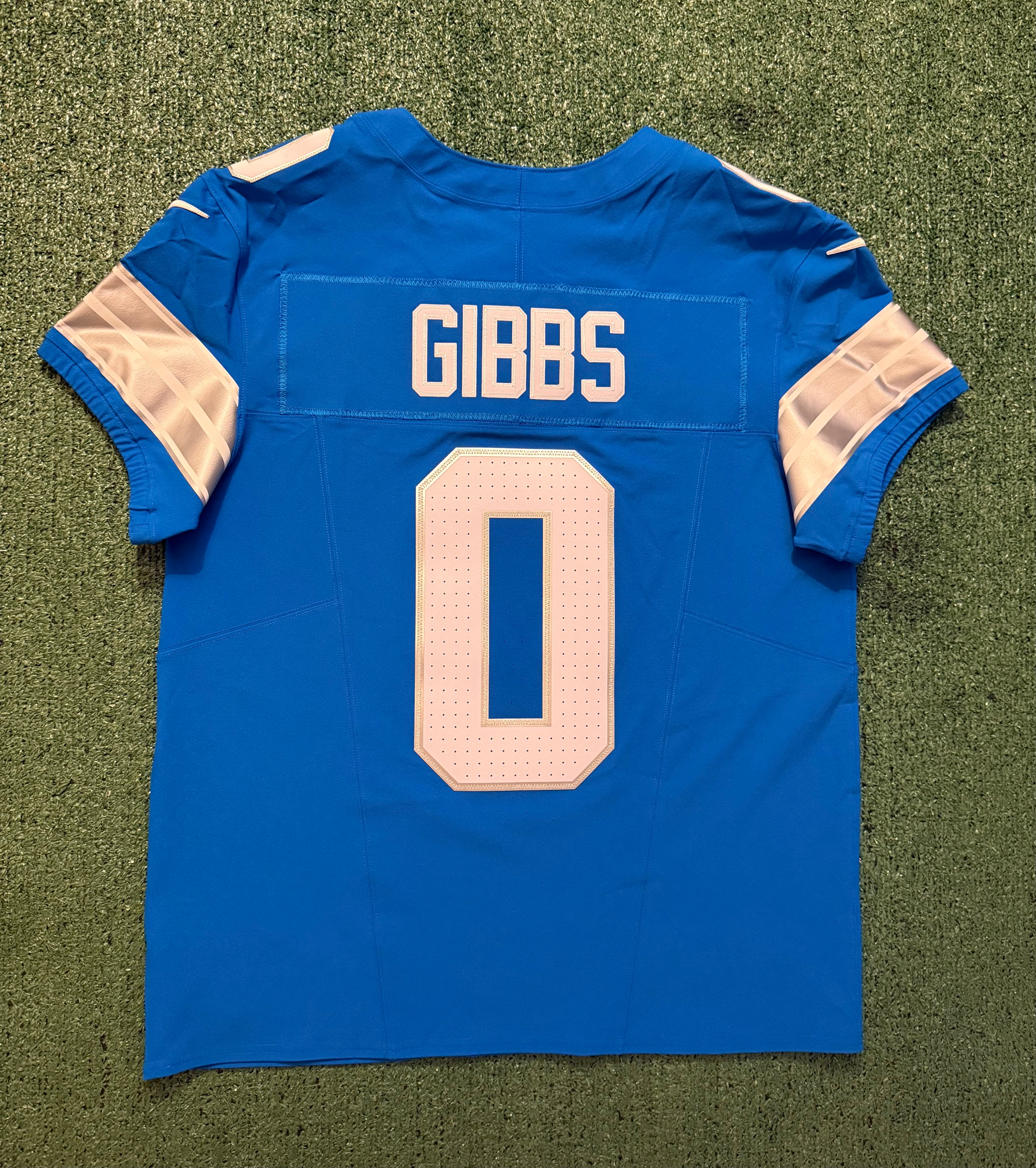 Jahmyr Gibbs Detroit Lions Jersey #0 Nike Vapor FUSE Elite Blue Size 44 (Large) NFL