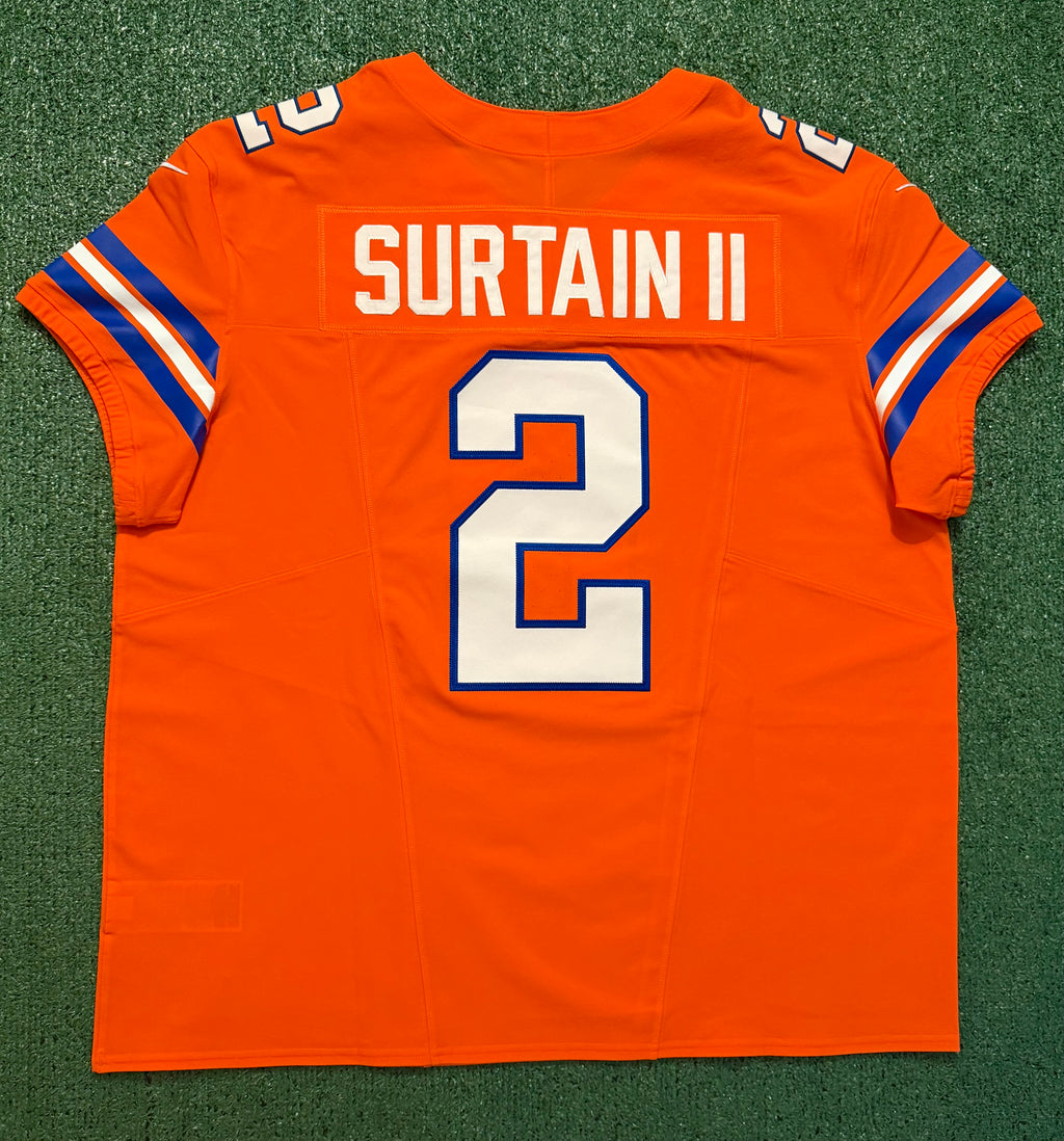 Pat Surtain II Denver Broncos Jersey #2 Nike Vapor Fuse Elite Orange Size 52 (XXL) NFL