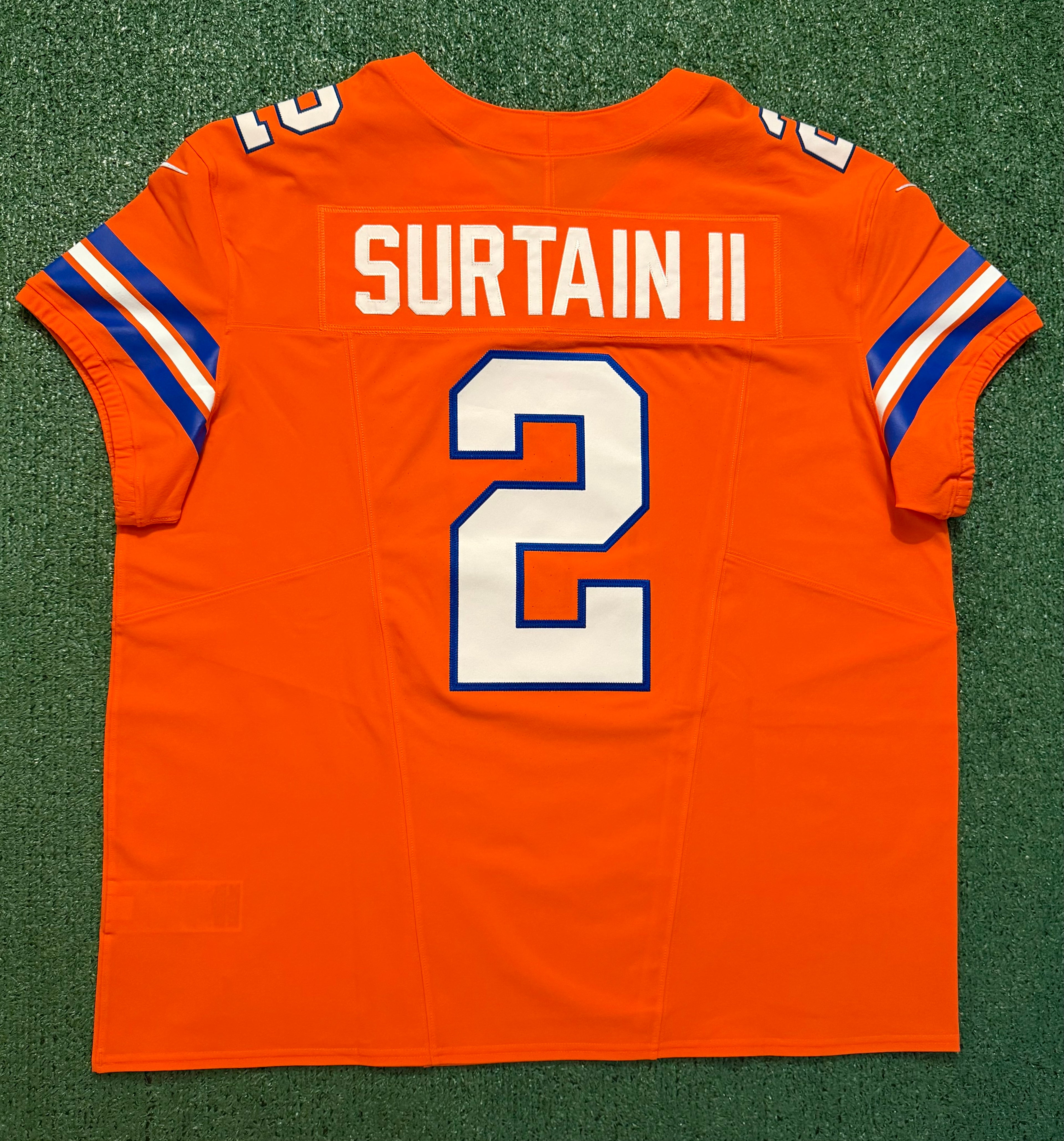 Pat Surtain II Denver Broncos Jersey #2 Nike Vapor Fuse Elite Orange Size 52 (XXL) NFL