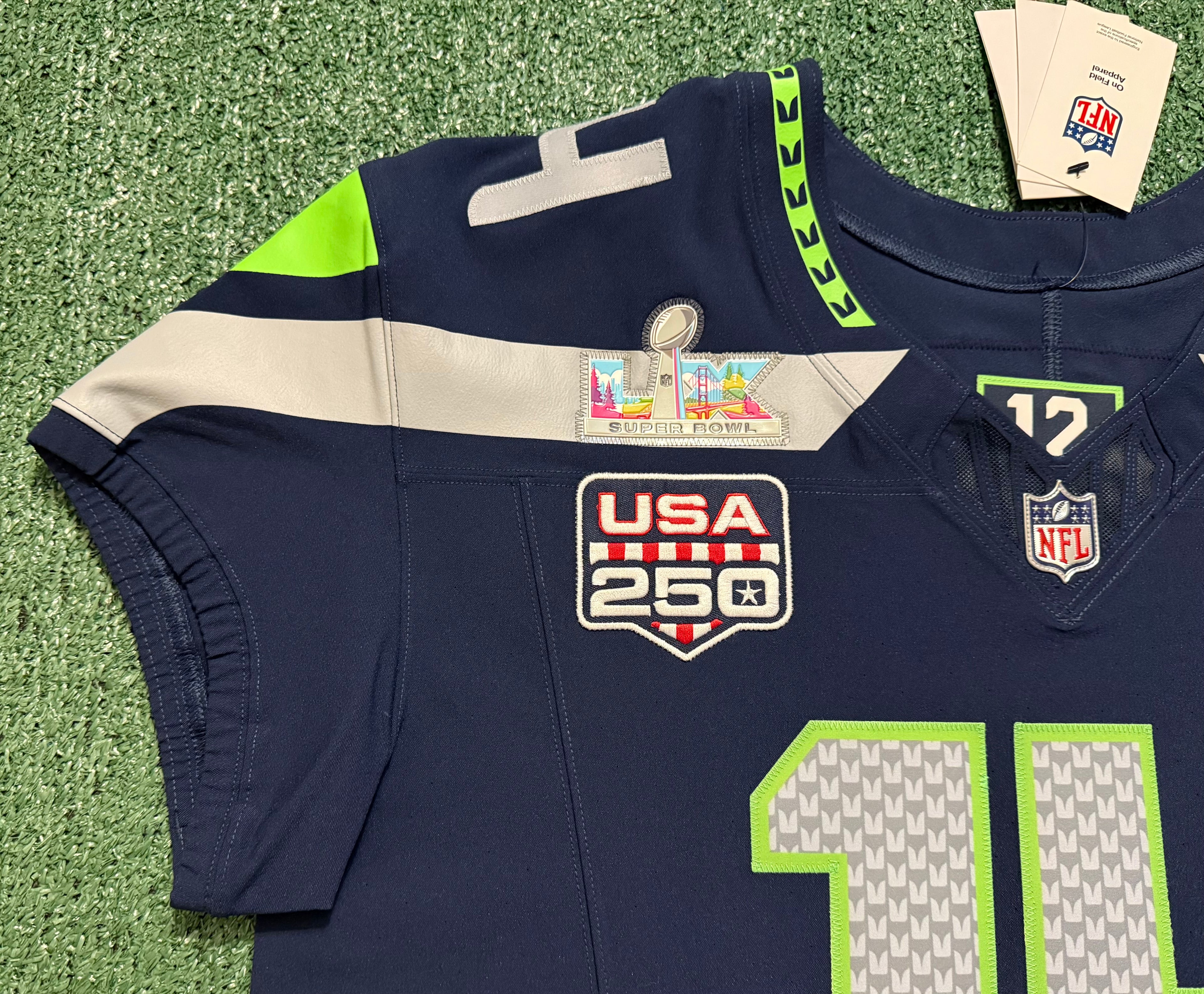 Sam Darnold Seattle Seahawks Jersey #14 Nike Vapor FUSE Elite Blue Size 48 (XL) NFL