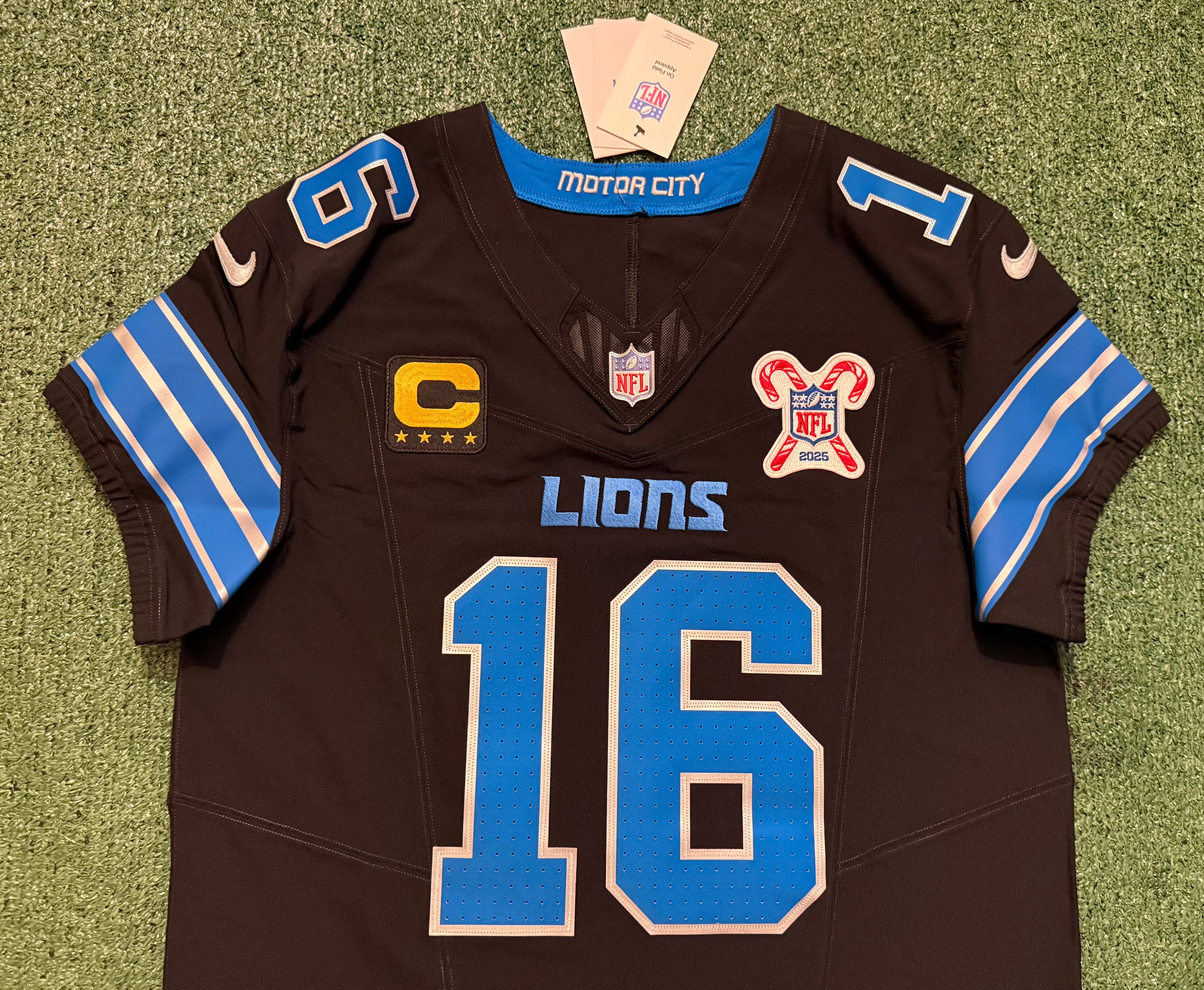 Jared Goff Detroit Lions Jersey #16  Nike Vapor FUSE Elite Black Size 44 (Large) NFL
