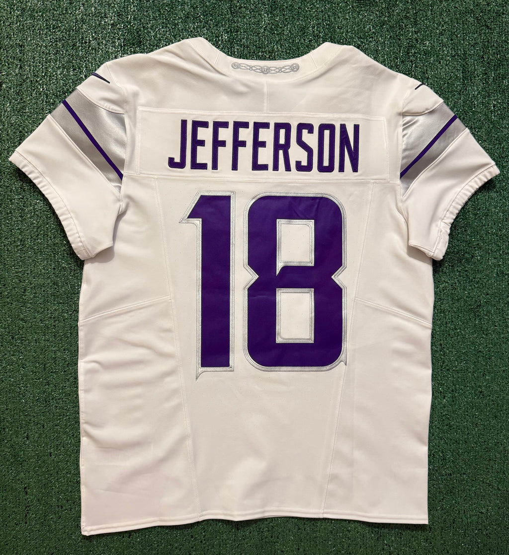 Justin Jefferson Minnesota Vikings Jersey #18 Nike Vapor FUSE Elite White Size 40 (Medium) NFL