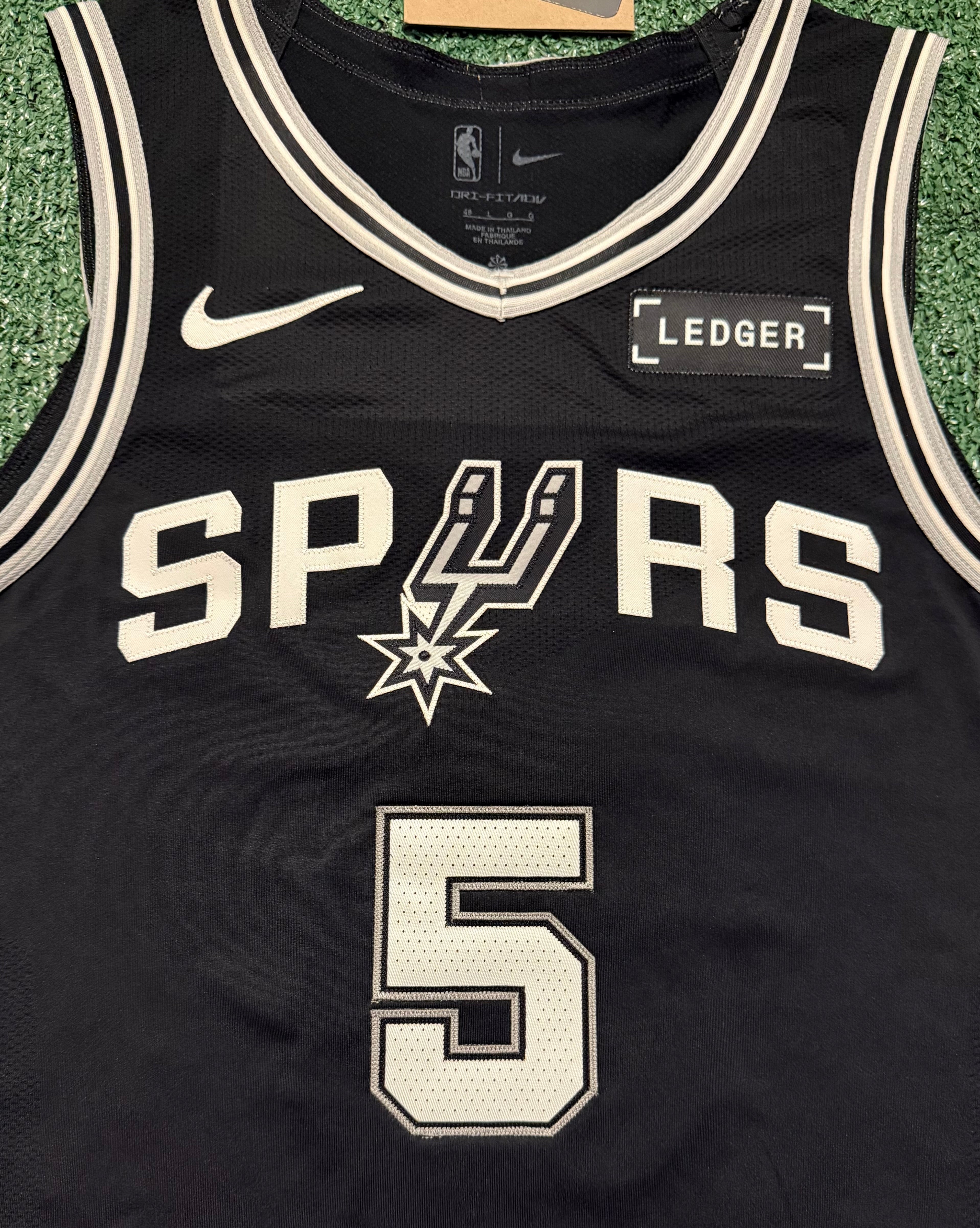 Stephon Castle San Antonio Spurs Jersey #5 Nike ADV Authentic Black Size 48 (L) NBA