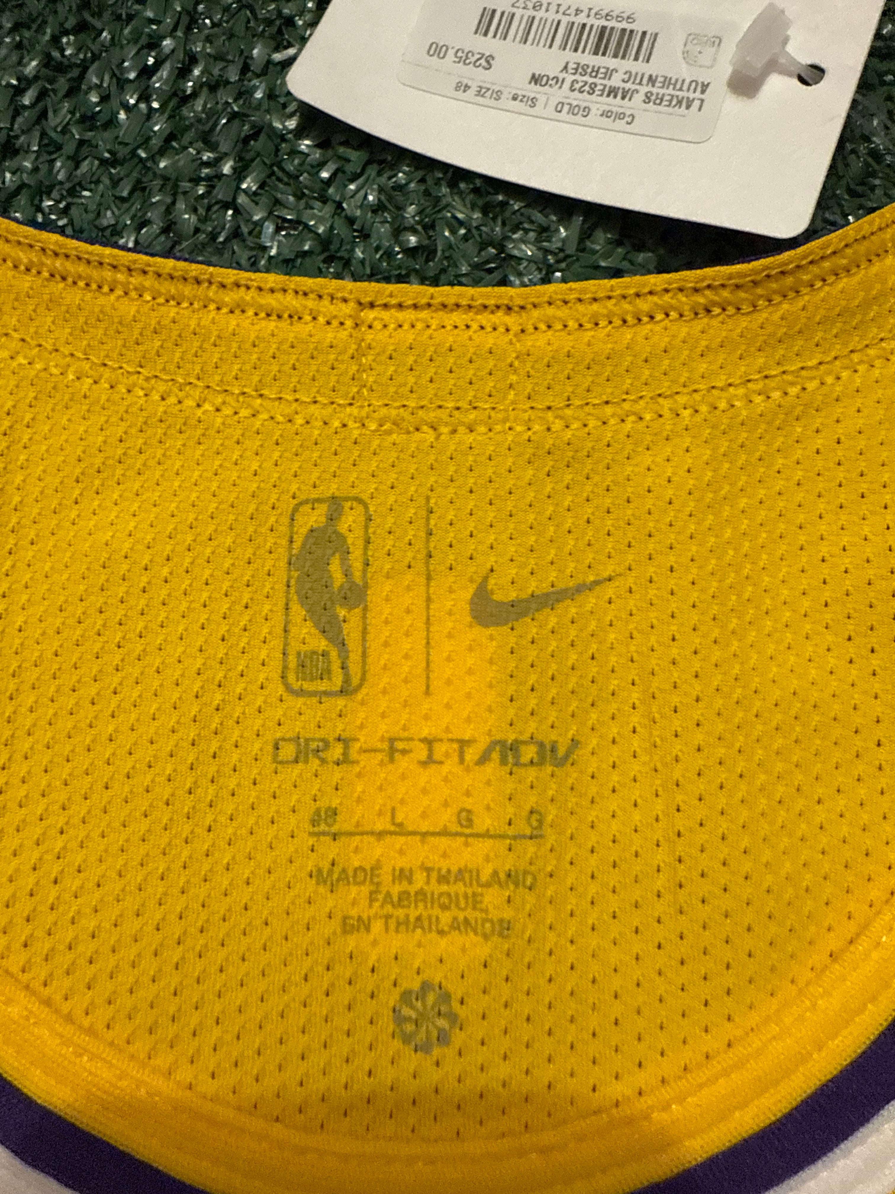 LeBron James Los Angeles Lakers Jersey #23 Nike ADV Authentic Gold Size 48 (L) NBA