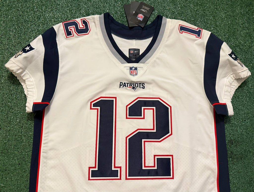 Tom Brady New England Patriots Jersey #12 Nike Vapor Elite White Size 48 (XL) NFL