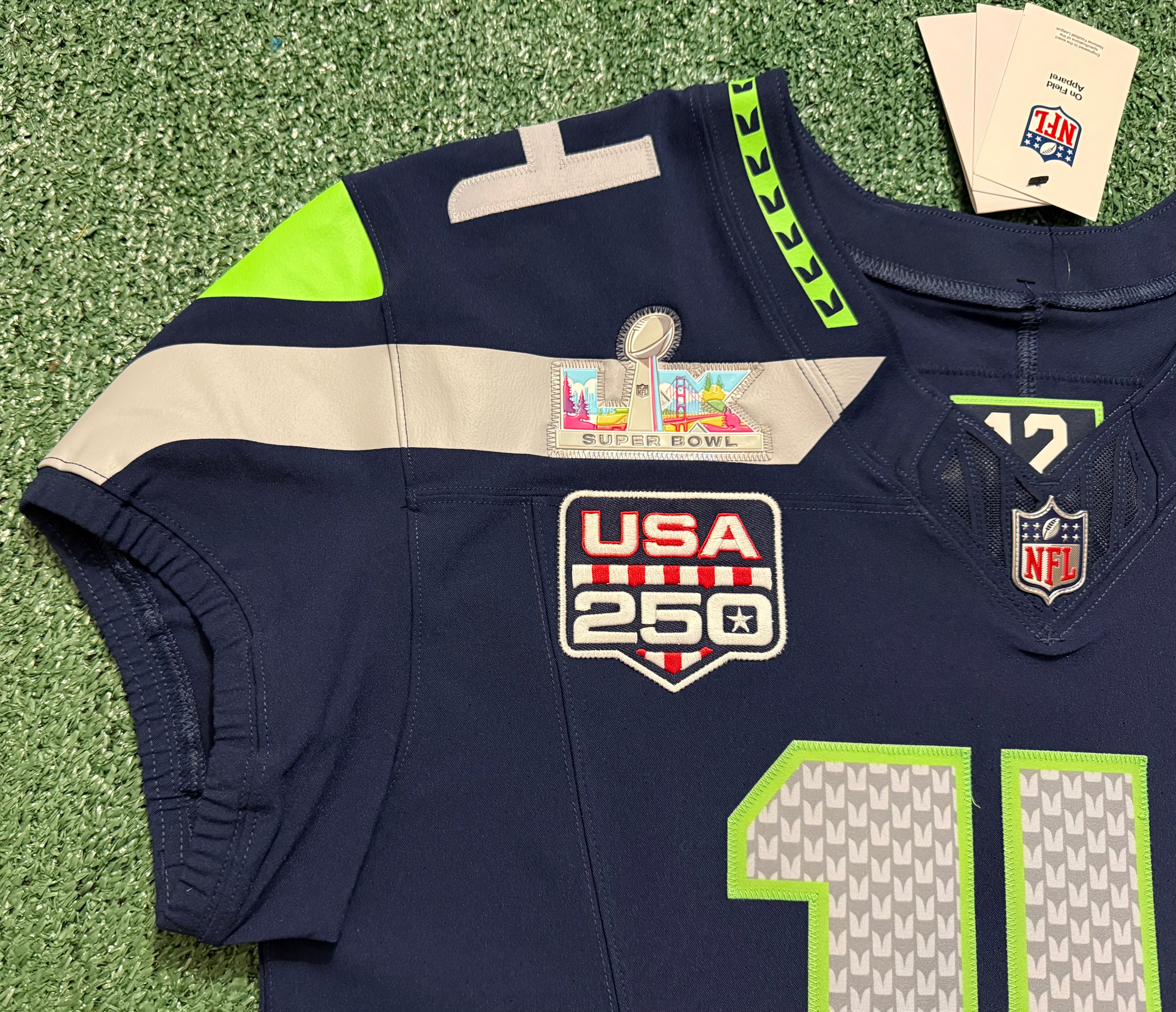 Sam Darnold Seattle Seahawks Jersey #14 Nike Vapor FUSE Elite Blue Size 44 (Large) NFL