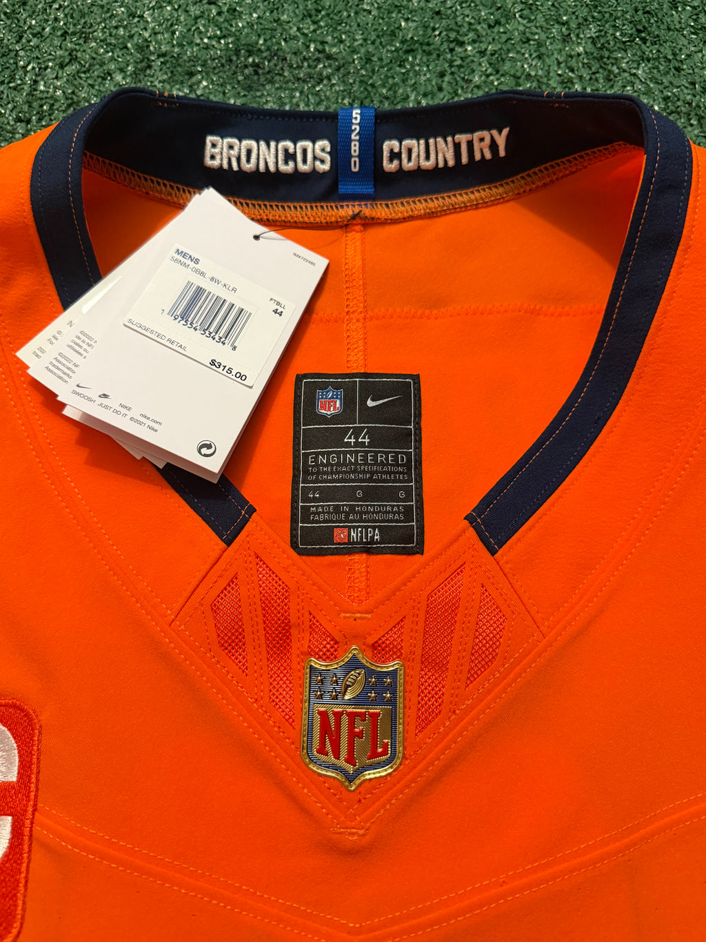 Pat Surtain II Denver Broncos Jersey #2 Nike Vapor Fuse Elite Orange Size 44 (L) NFL