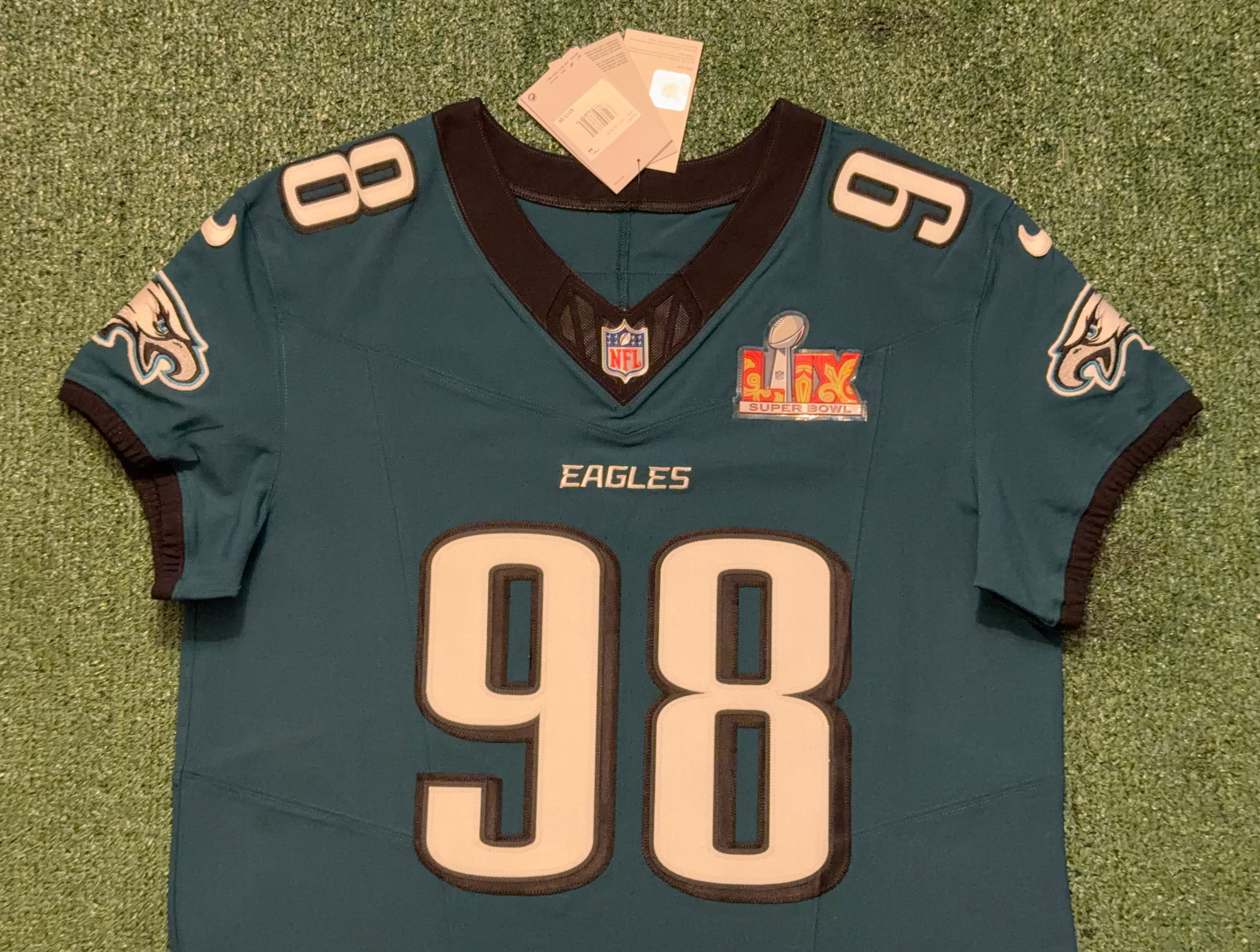 Jalen Carter Philadelphia Eagles Jersey #98 Nike Vapor FUSE Elite green Size 44 (Large) NFL