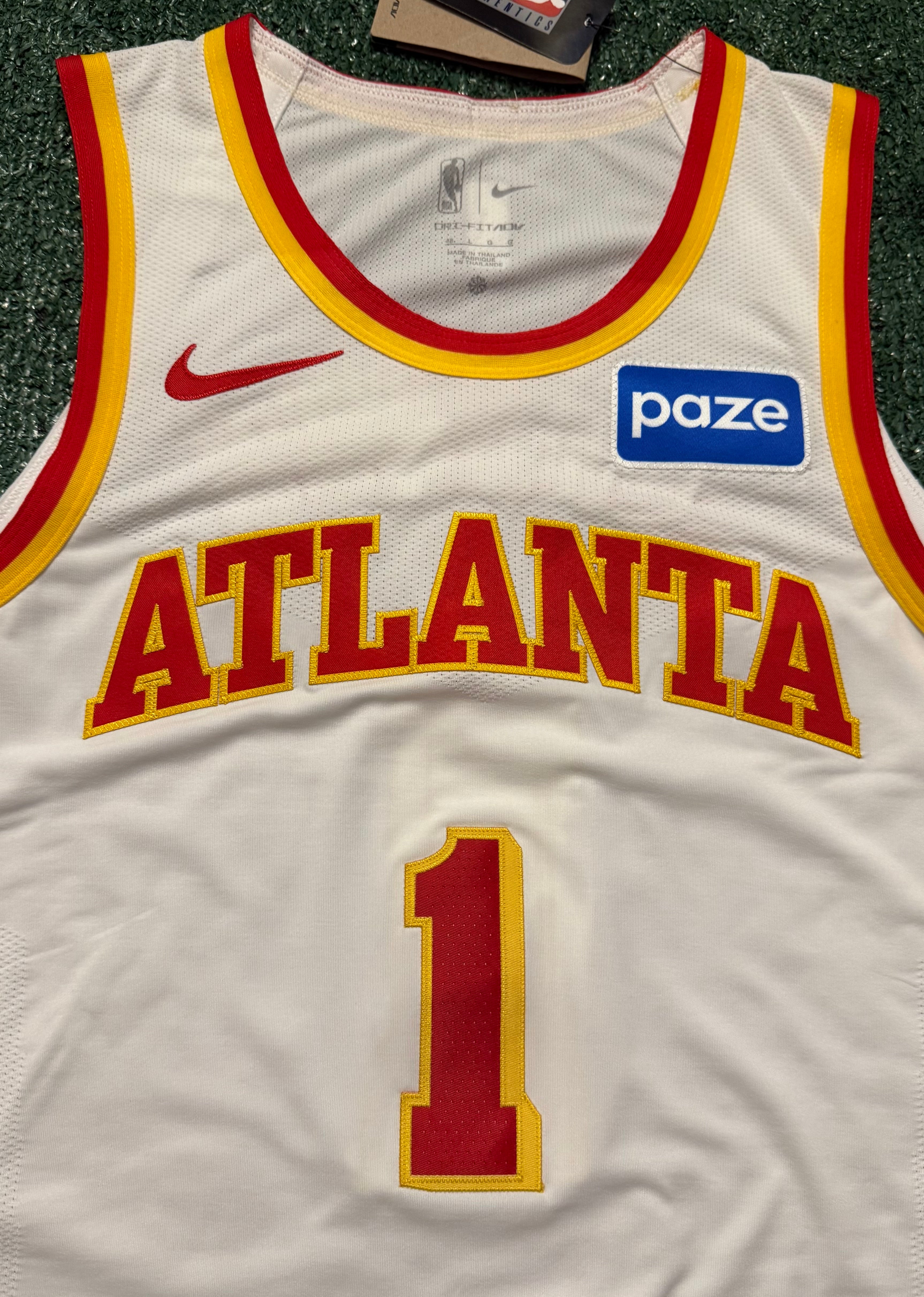 Jalen Johnson Atlanta Hawks Jersey #1 Nike ADV Authentic White Size 48 (L) NBA