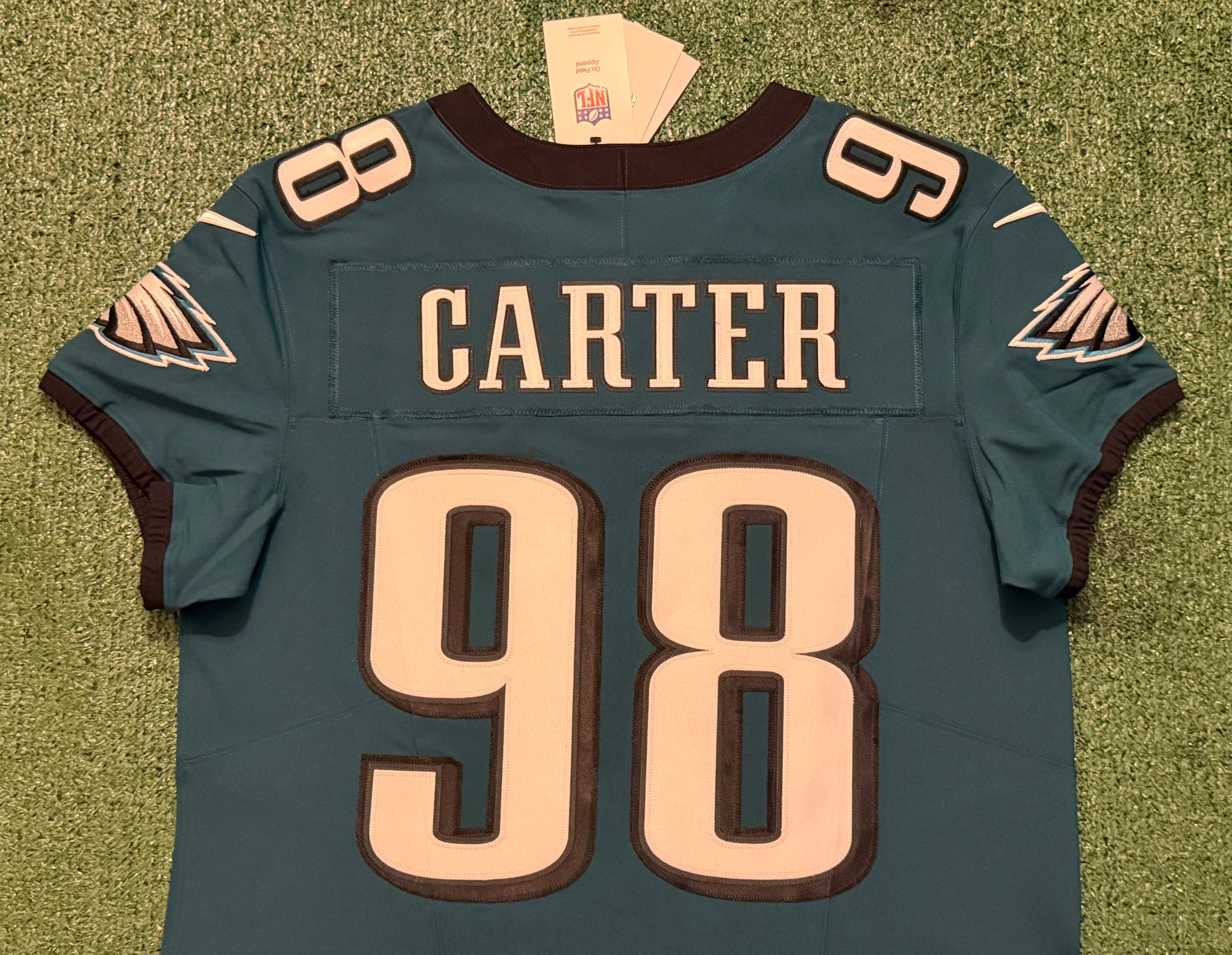 Jalen Carter Philadelphia Eagles Jersey #98 Nike Vapor FUSE Elite green Size 44 (Large) NFL
