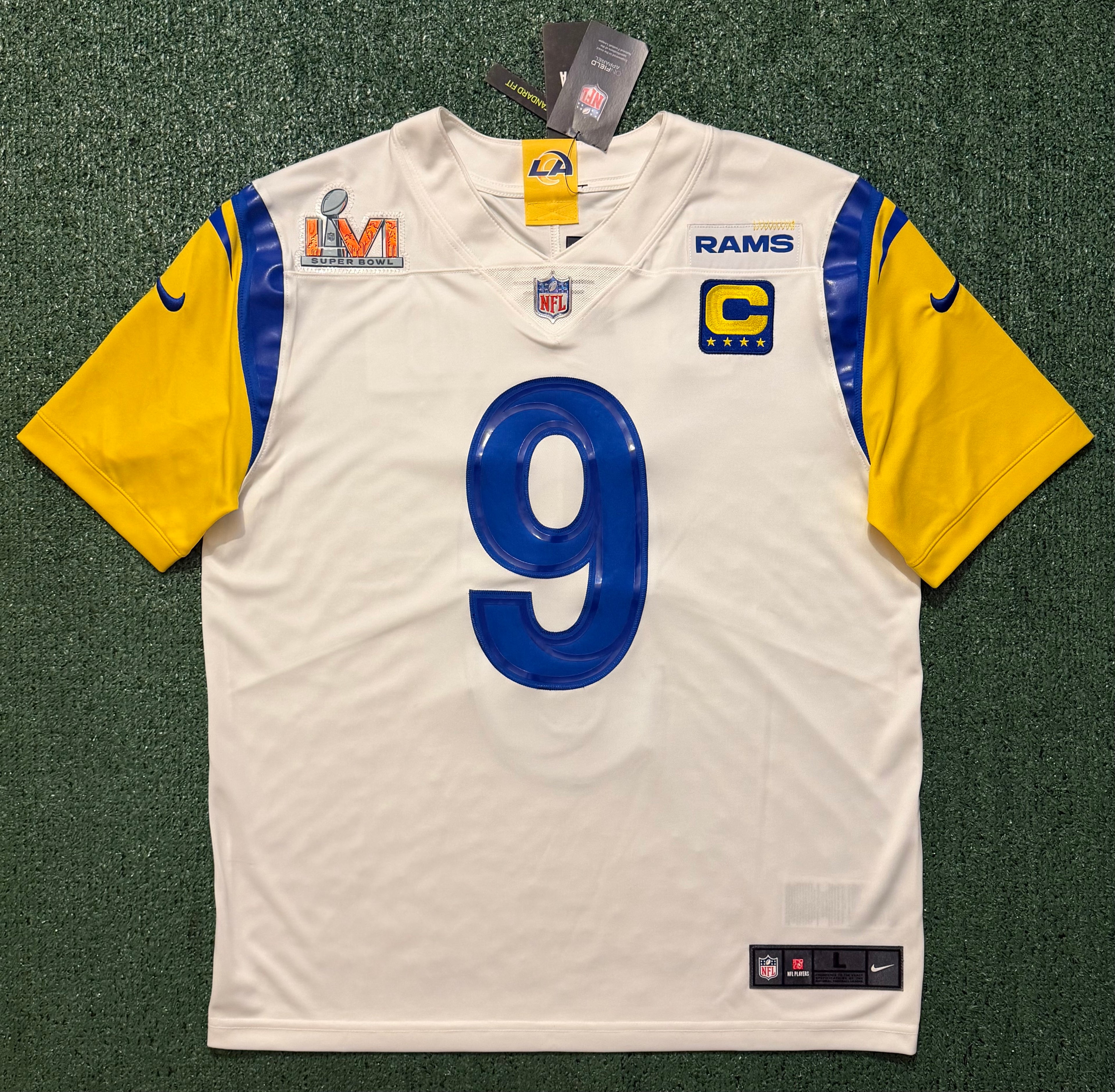 Matthew Stafford Los Angeles Rams Jersey #9 Nike Vapor Limited White (Large) NFL