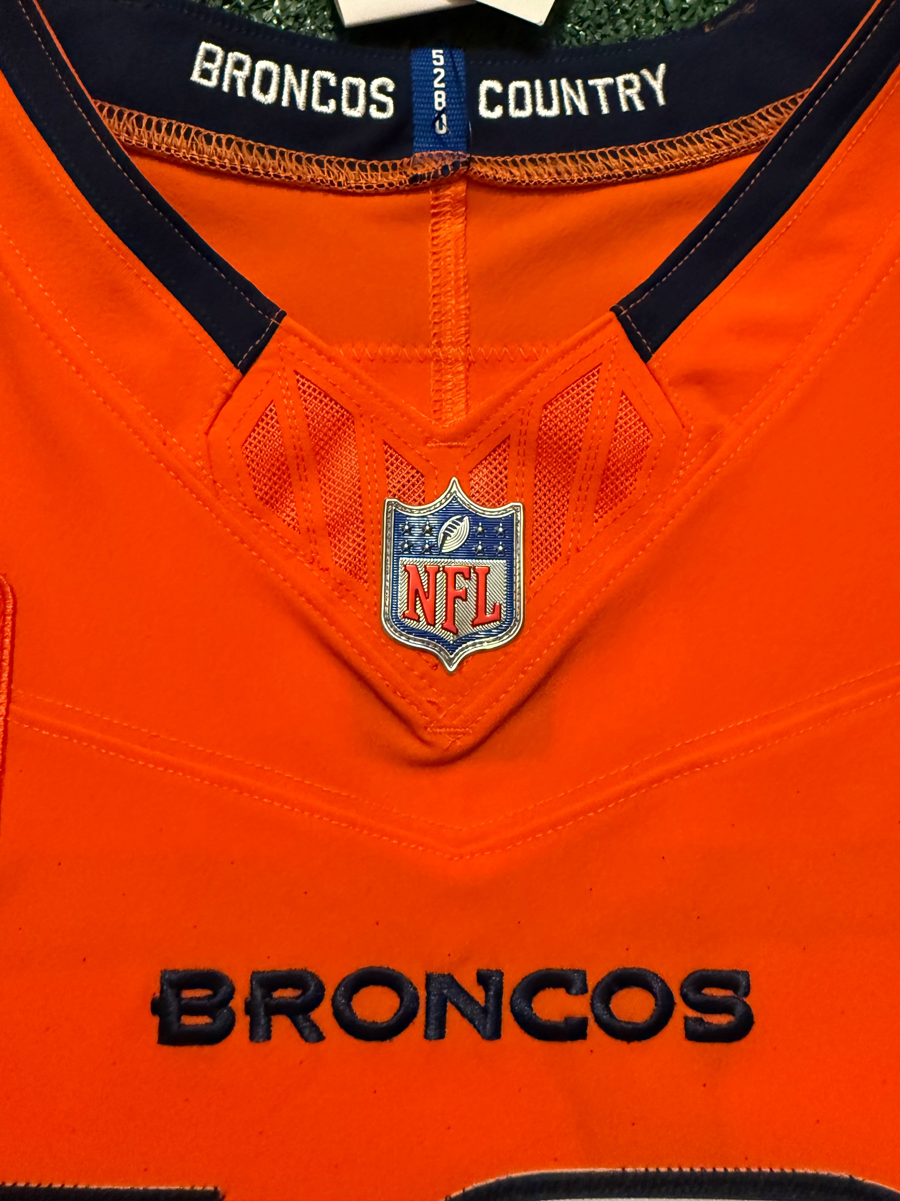 Bo Nix Denver Broncos Jersey #10 Nike Vapor Fuse Elite Orange Size 44 (L) NFL