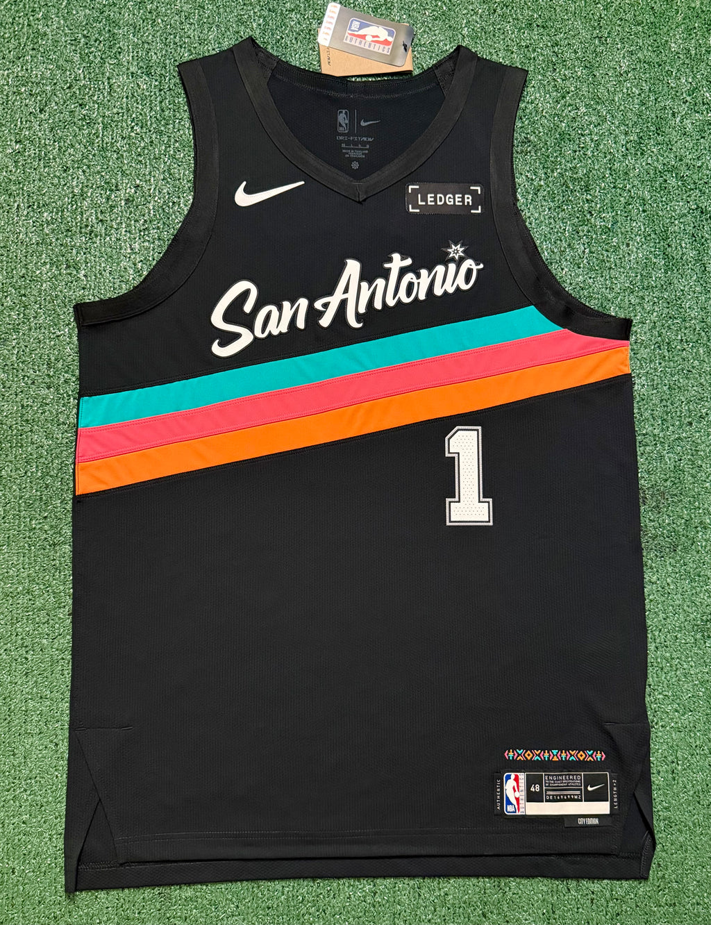 Victor Wembanyama San Antonio Spurs Jersey #1 Nike ADV Authentic Black Size 48 (L) NBA