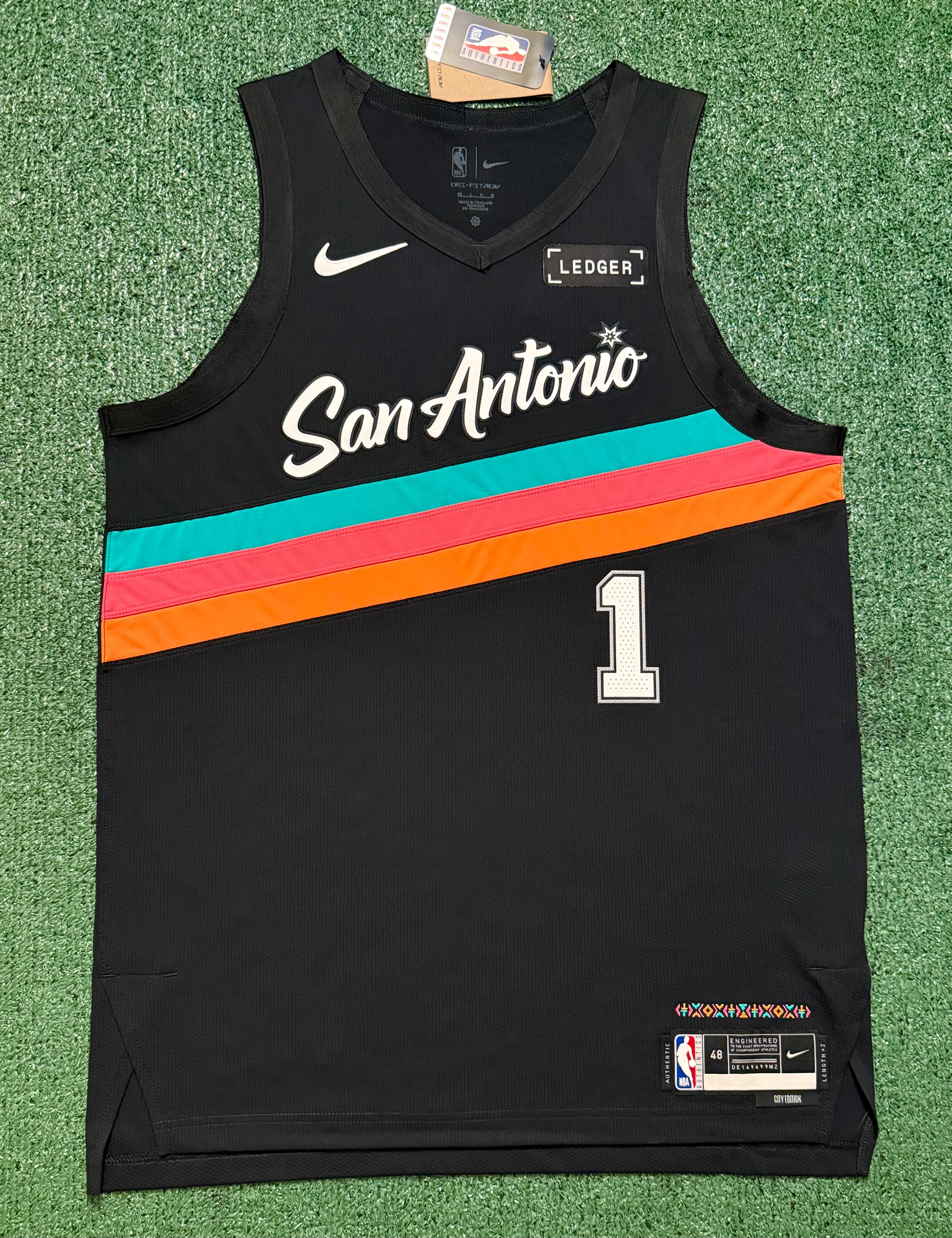 Victor Wembanyama San Antonio Spurs Jersey #1 Nike ADV Authentic Black Size 48 (L) NBA