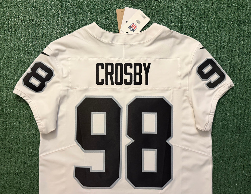 Maxx Crosby Las Vegas Raiders Jersey #98 Nike Vapor Fuse Elite White Size 44 (L) NFL