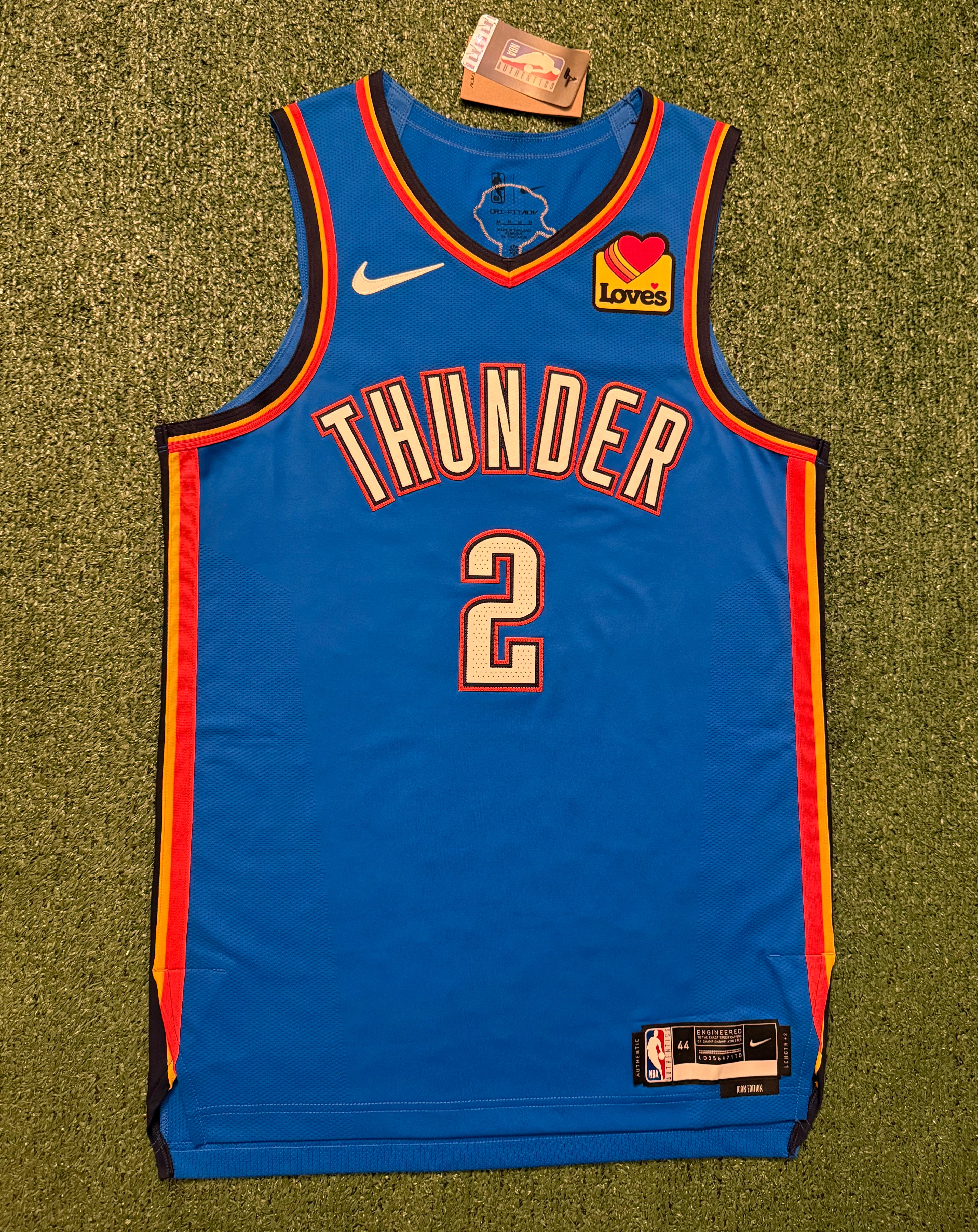 Shai Gilgeous-Alexander Oklahoma City Thunder Jersey #2 Nike ADV Authentic Blue Size 44 (M) NBA