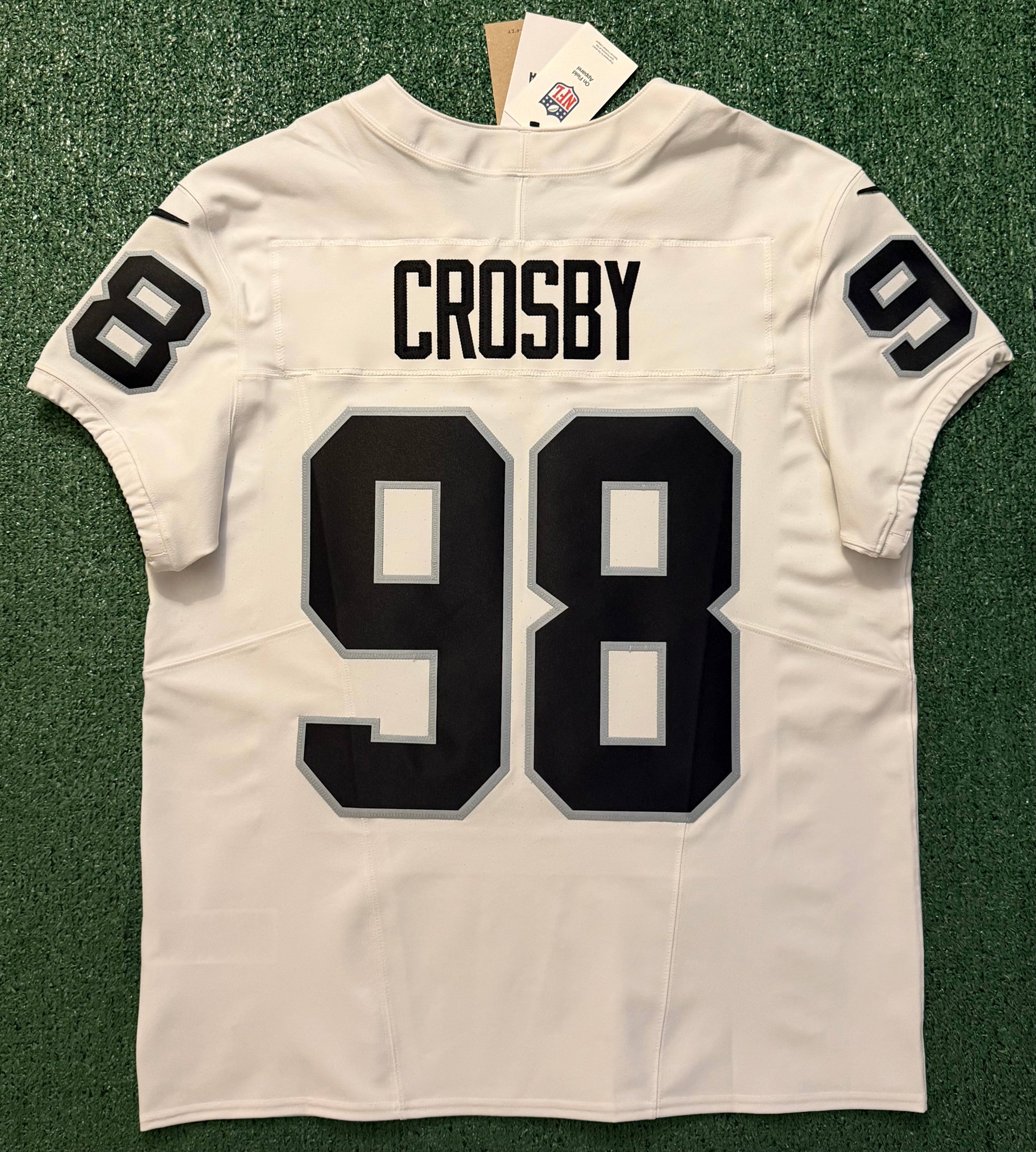 Maxx Crosby Las Vegas Raiders Jersey #98 Nike Vapor Fuse Elite White Size 44 (L) NFL