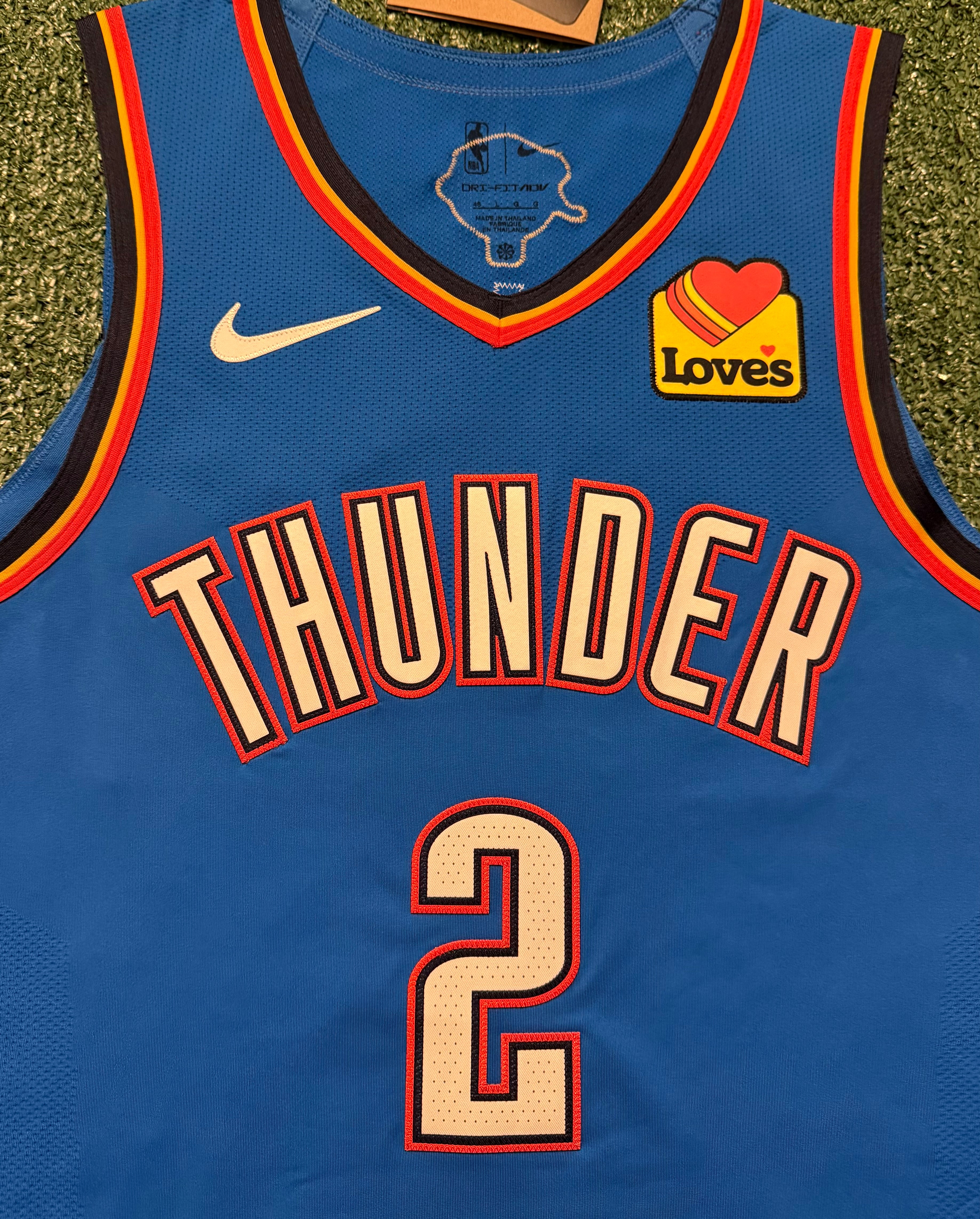Shai Gilgeous-Alexander Oklahoma City Thunder Jersey #2 Nike ADV Authentic Blue Size 48 (L) NBA