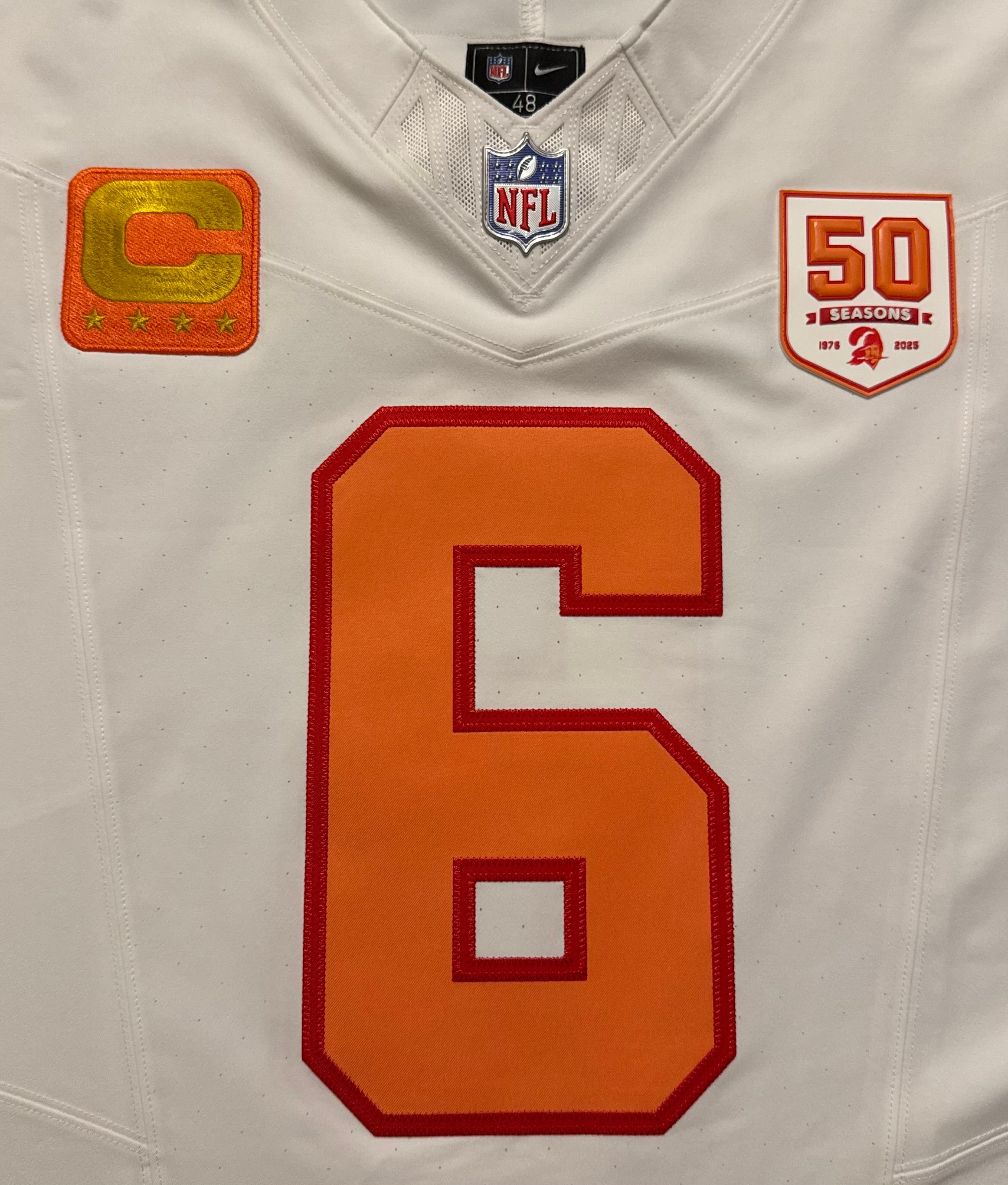 Baker Mayfield Tampa Bay Buccaneers Jersey #6 Nike Vapor FUSE Elite White Creamsicle size 48 (XL) NFL