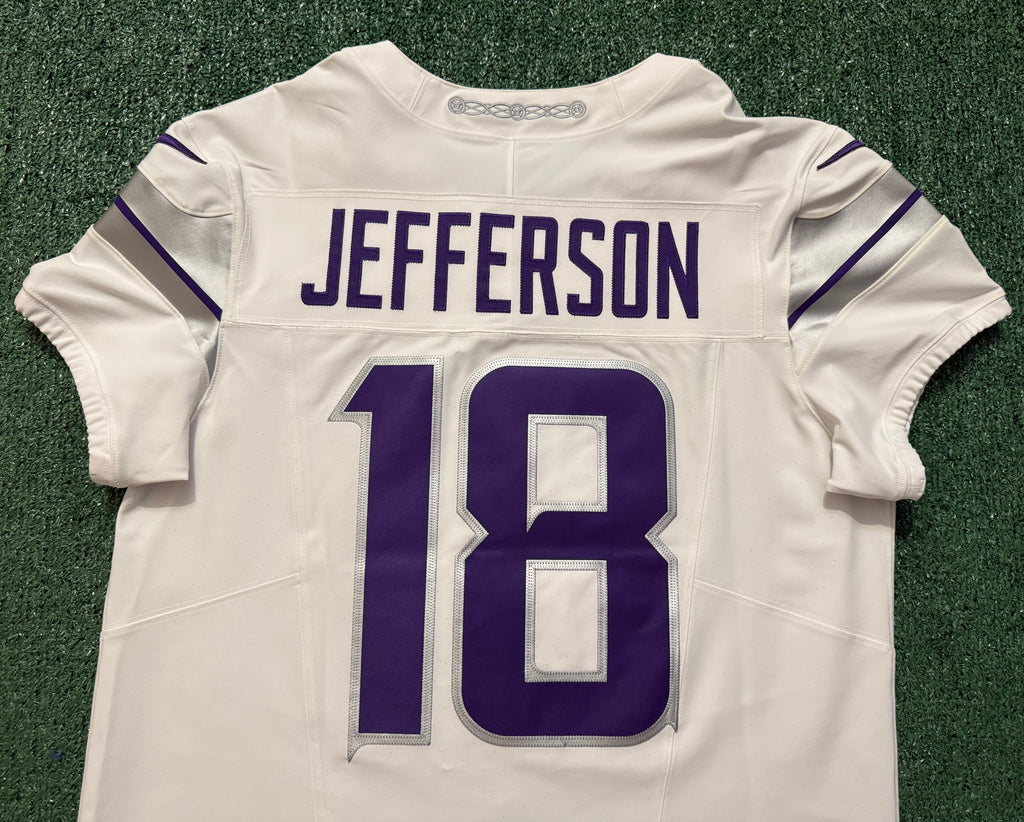 Justin Jefferson Minnesota Vikings Jersey #18 Nike Vapor FUSE Elite White Size 44 (Large) NFL
