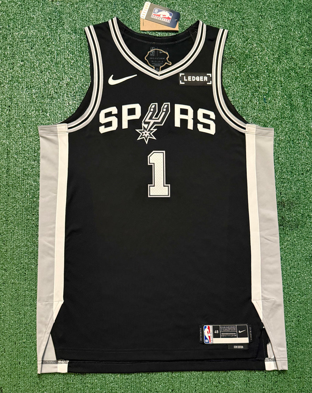 Victor Wembanyama San Antonio Spurs Jersey #1 Nike ADV Authentic Black Size 48 (L) NBA