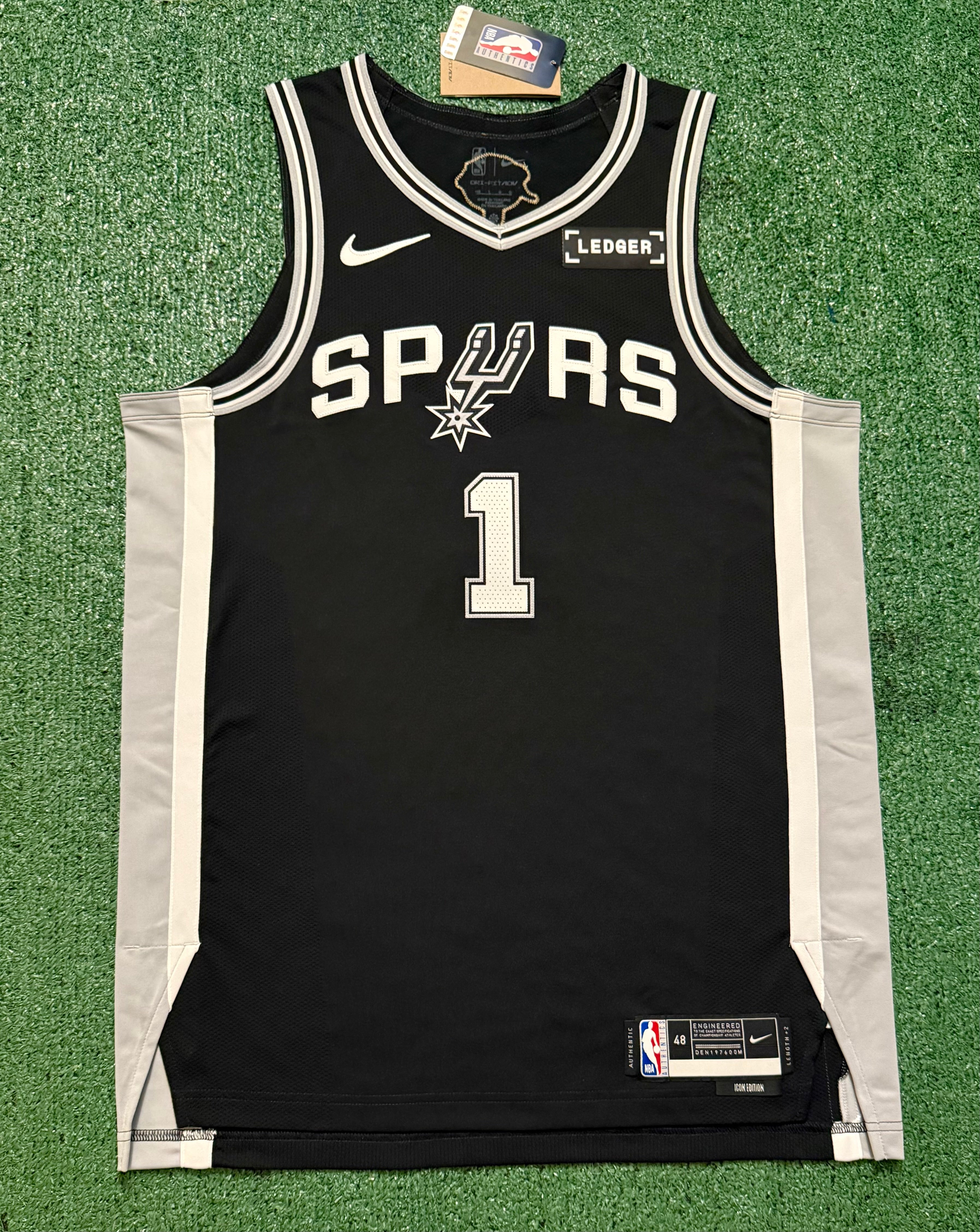 Victor Wembanyama San Antonio Spurs Jersey #1 Nike ADV Authentic Black Size 48 (L) NBA