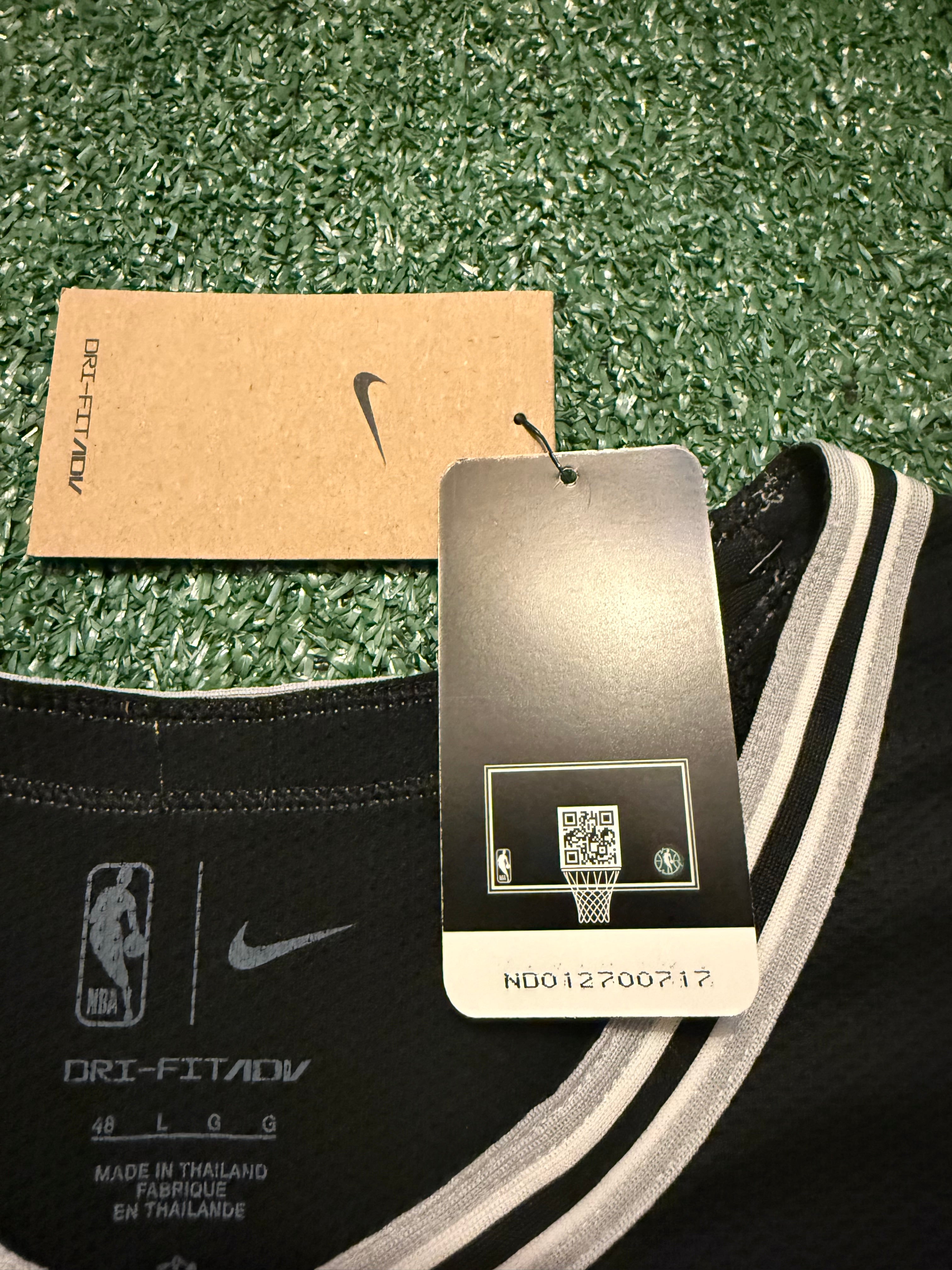 Stephon Castle San Antonio Spurs Jersey #5 Nike ADV Authentic Black Size 48 (L) NBA
