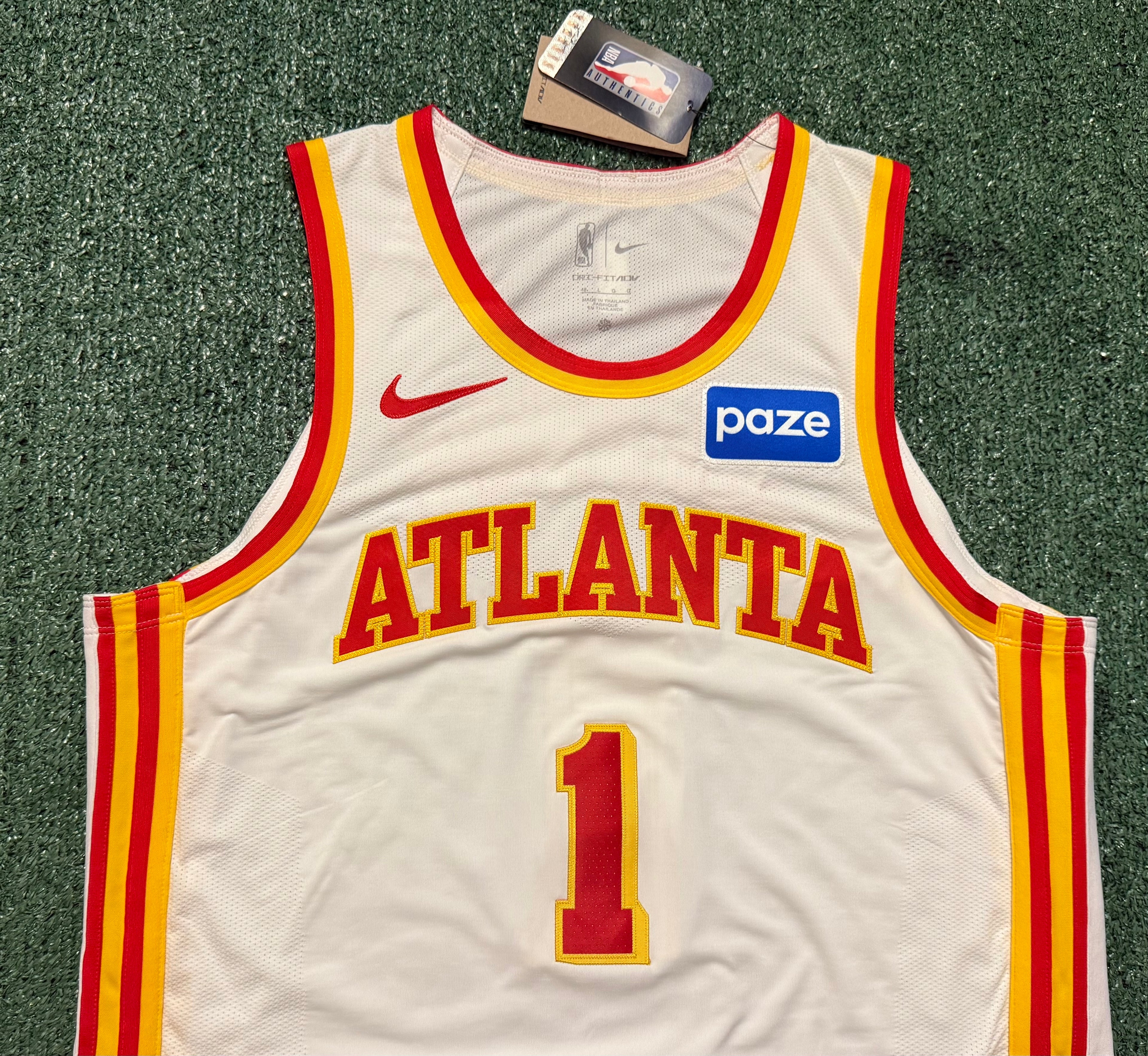 Jalen Johnson Atlanta Hawks Jersey #1 Nike ADV Authentic White Size 48 (L) NBA