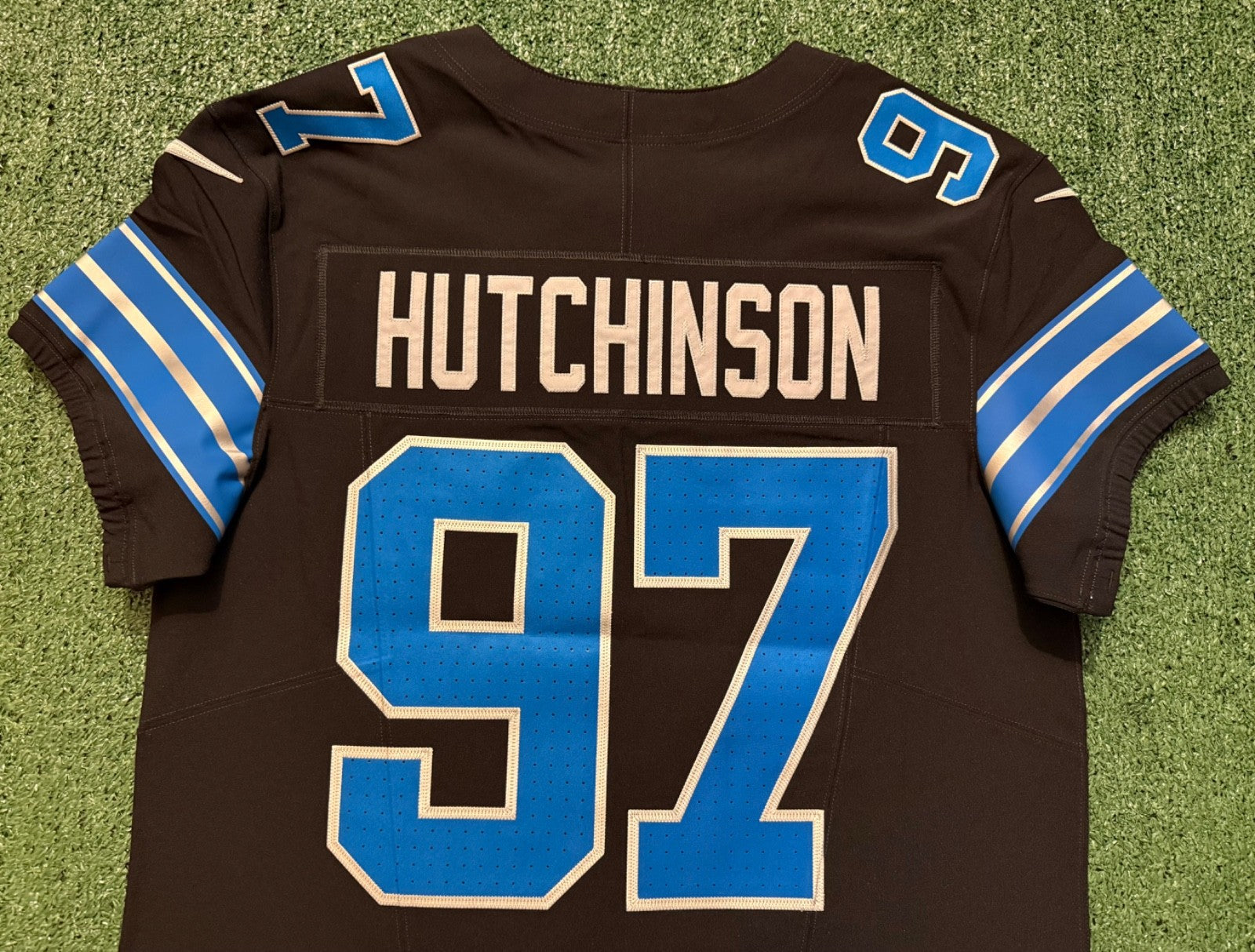 Aidan Hutchinson Detroit Lions Jersey #97 Nike Vapor FUSE Elite black size 40 (Medium) NFL