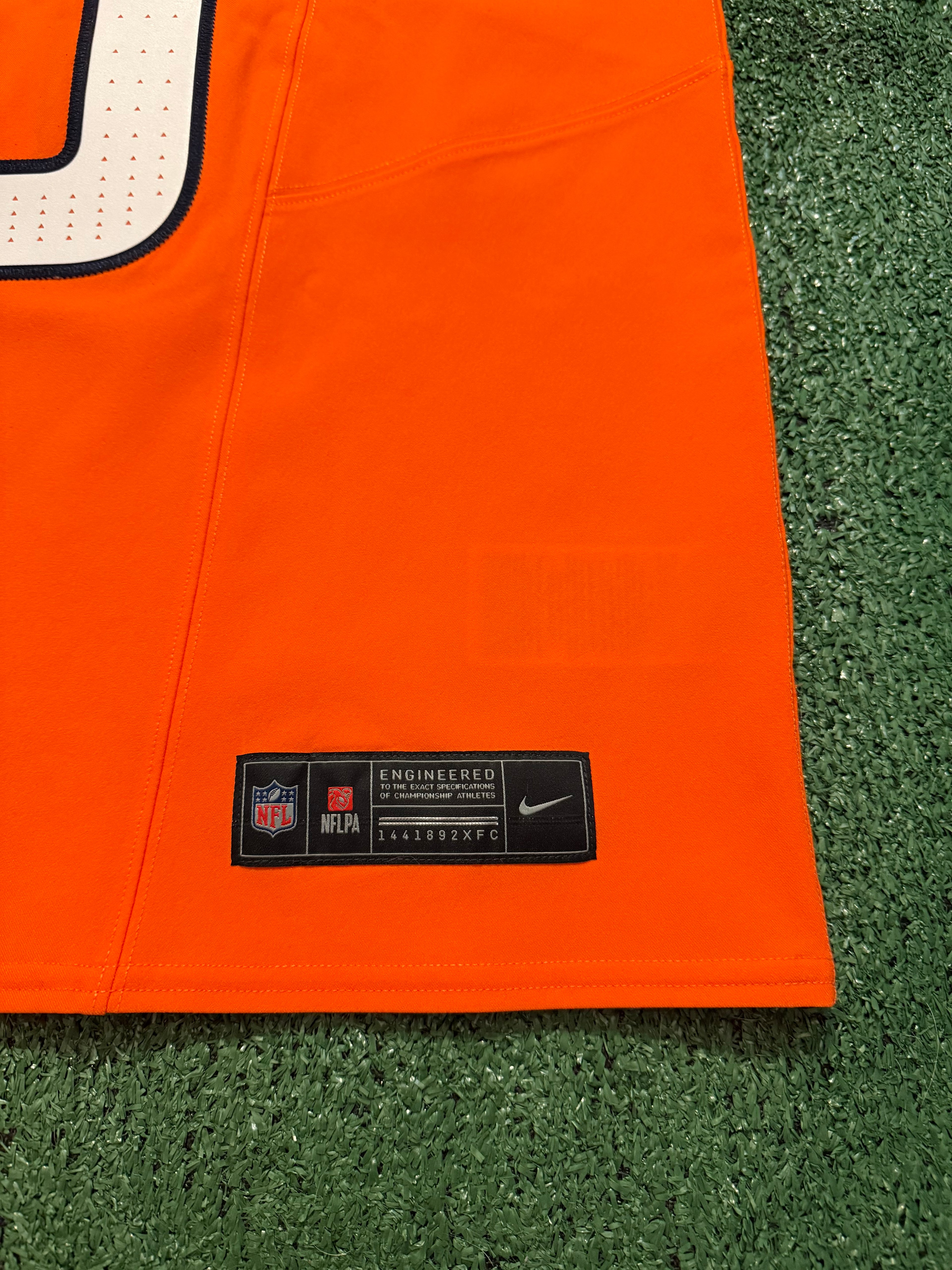 Bo Nix Denver Broncos Jersey #10 Nike Vapor Fuse Elite Orange Size 44 (L) NFL