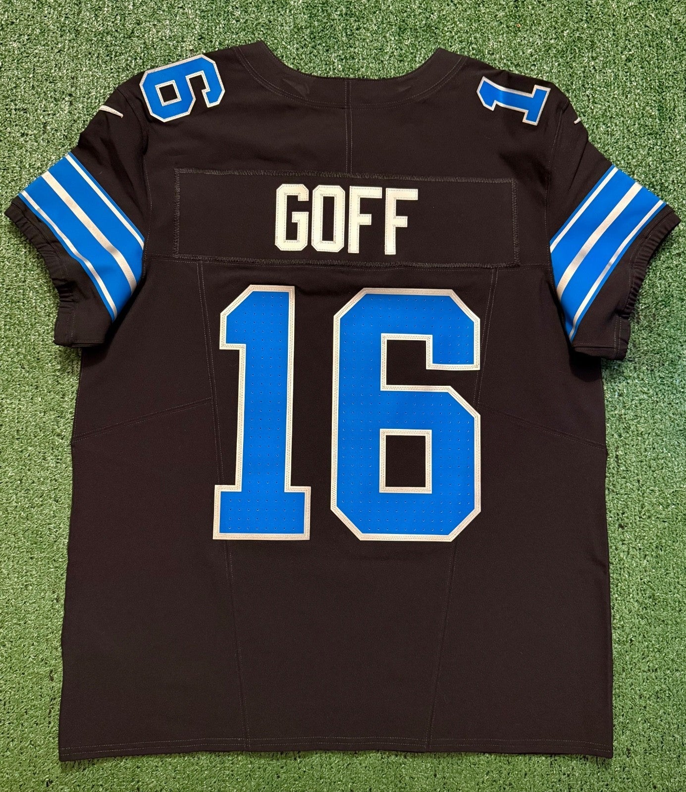 Jared Goff Detroit Lions Jersey #16  Nike Vapor FUSE Elite Black Size 44 (Large) NFL