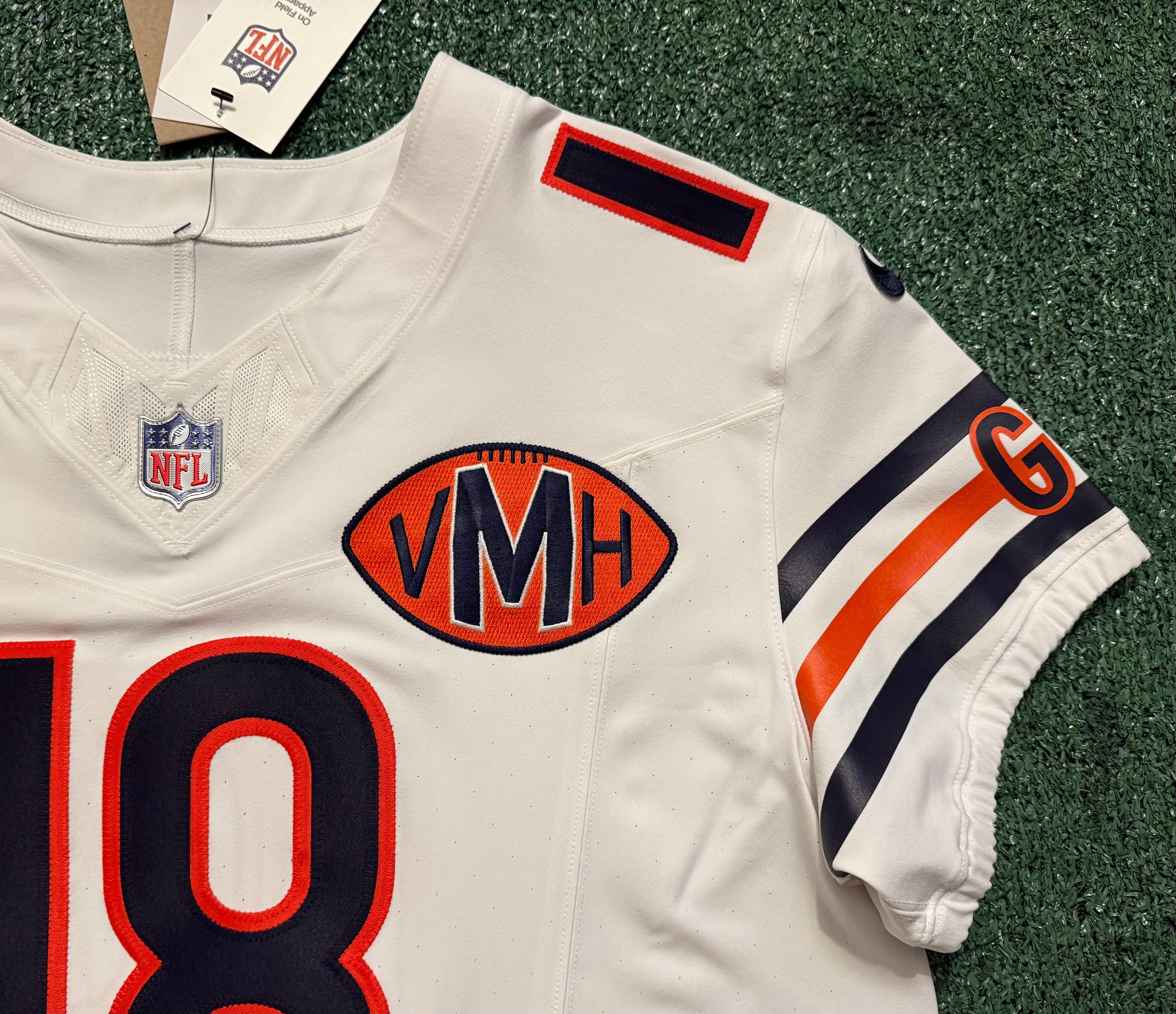 Caleb Williams Chicago Bears Jersey #18 Nike Vapor FUSE Elite White Size 44 (Large) NFL