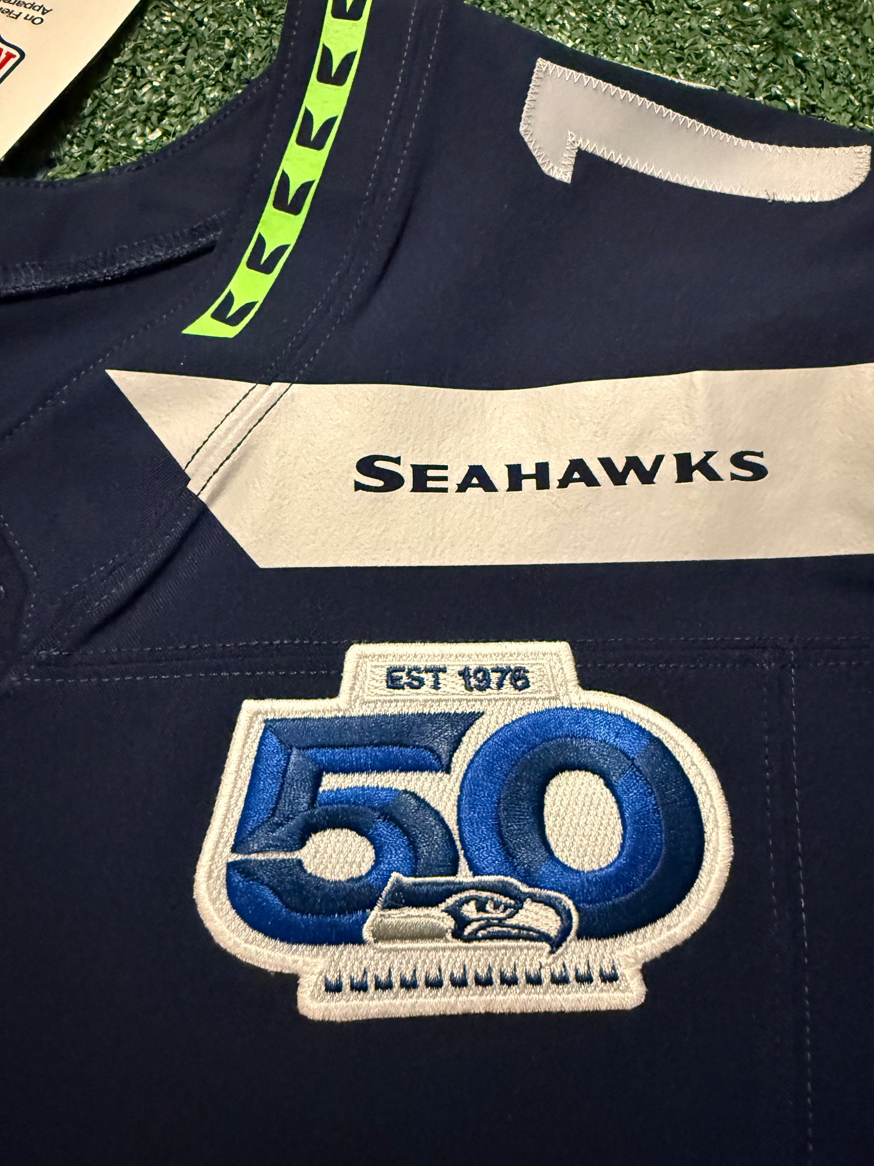 Sam Darnold Seattle Seahawks Jersey #14 Nike Vapor FUSE Elite Navy Size 44 (Large) NFL