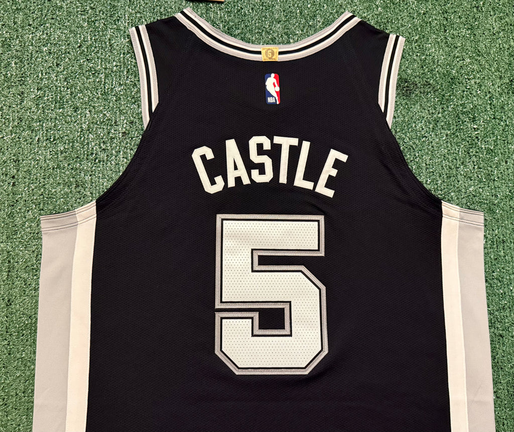 Stephon Castle San Antonio Spurs Jersey #5 Nike ADV Authentic Black Size 48 (L) NBA