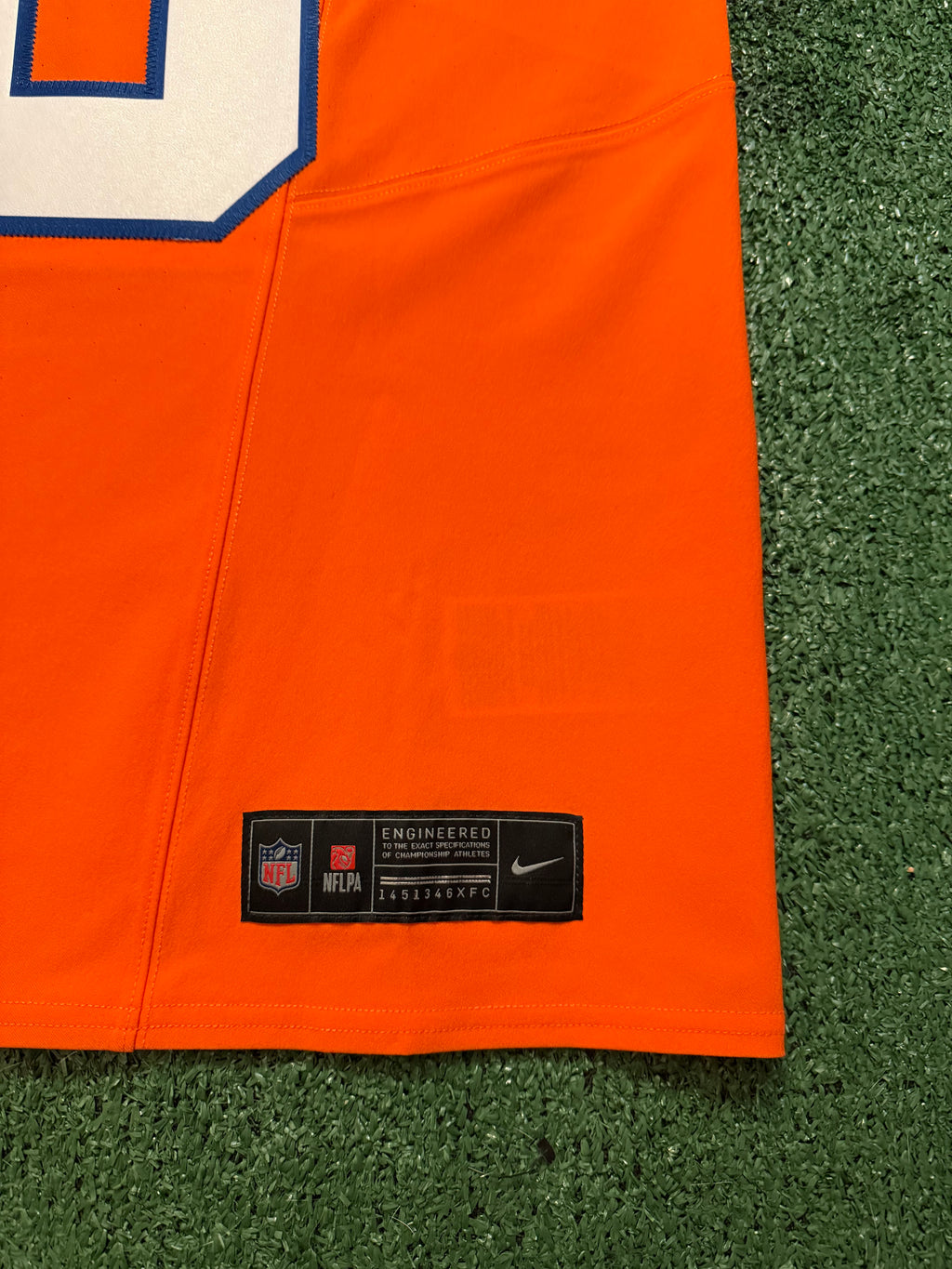 Bo Nix Denver Broncos Jersey #10 Nike Vapor Fuse Elite Orange Size 44 (L) NFL