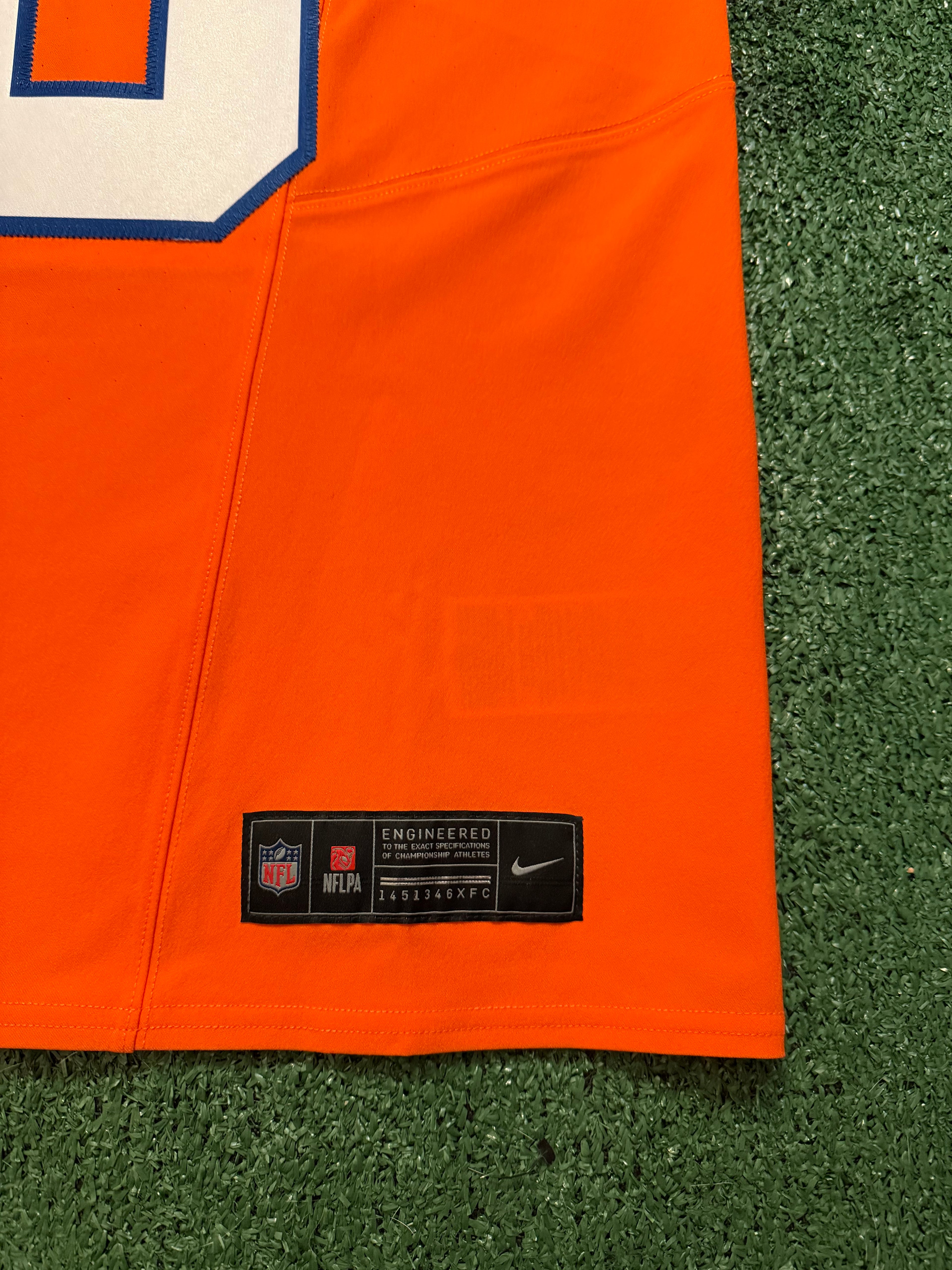 Bo Nix Denver Broncos Jersey #10 Nike Vapor Fuse Elite Orange Size 44 (L) NFL