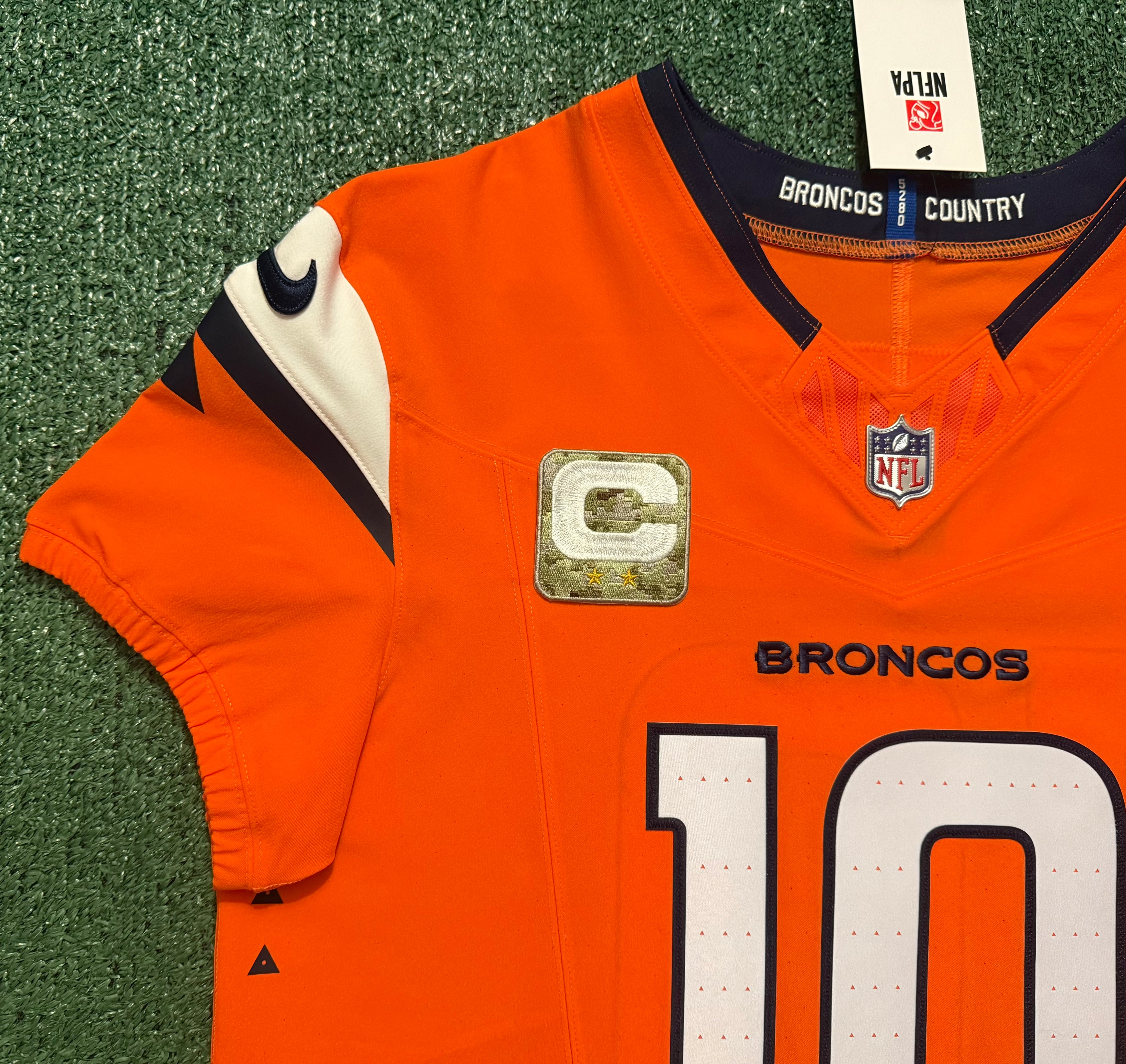 Bo Nix Denver Broncos Jersey #10 Nike Vapor Fuse Elite Orange Size 44 (L) NFL