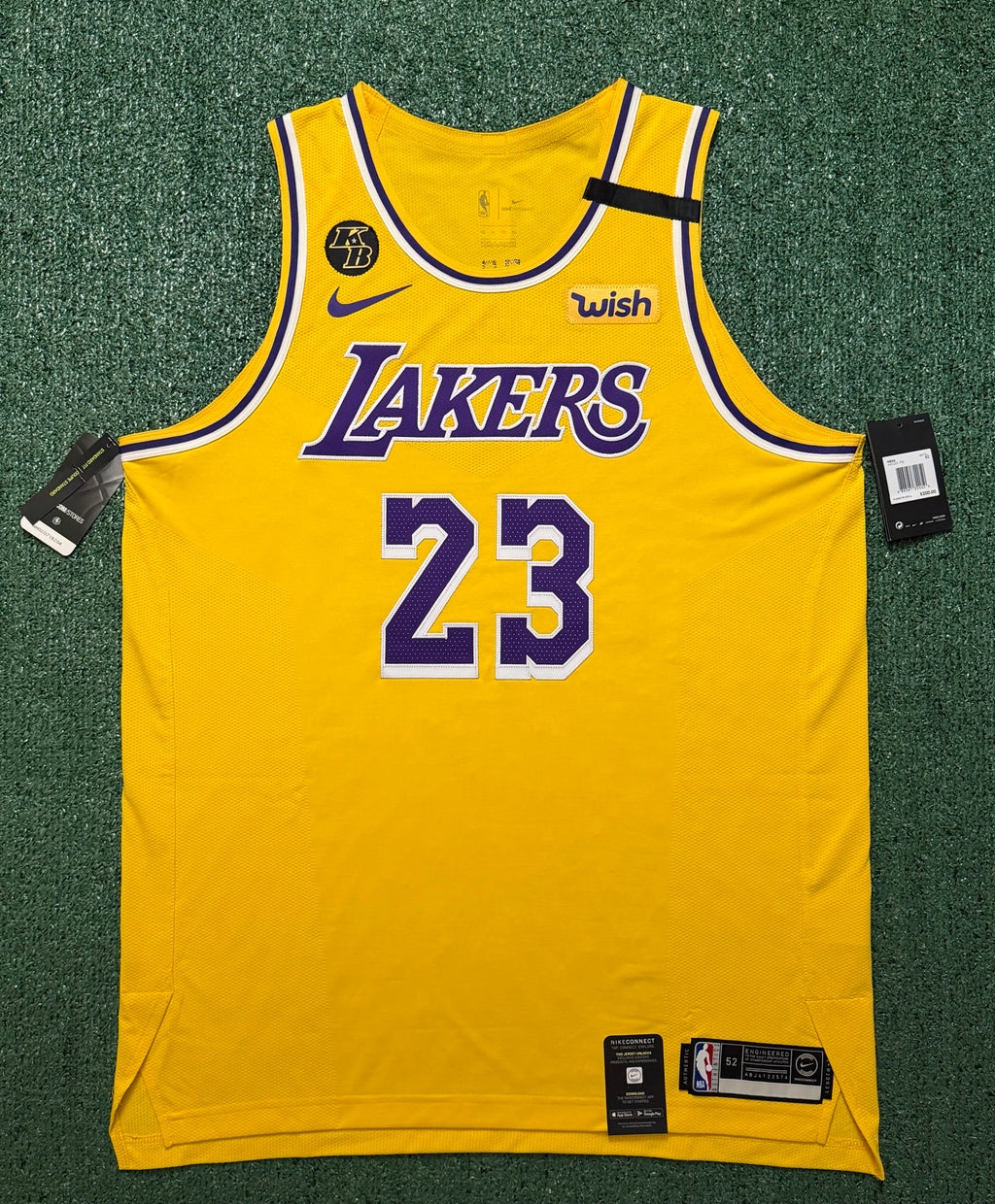 LeBron James Los Angeles Lakers Jersey #23 Nike VaporKnit Authentic Gold Size 52 (XL) NBA