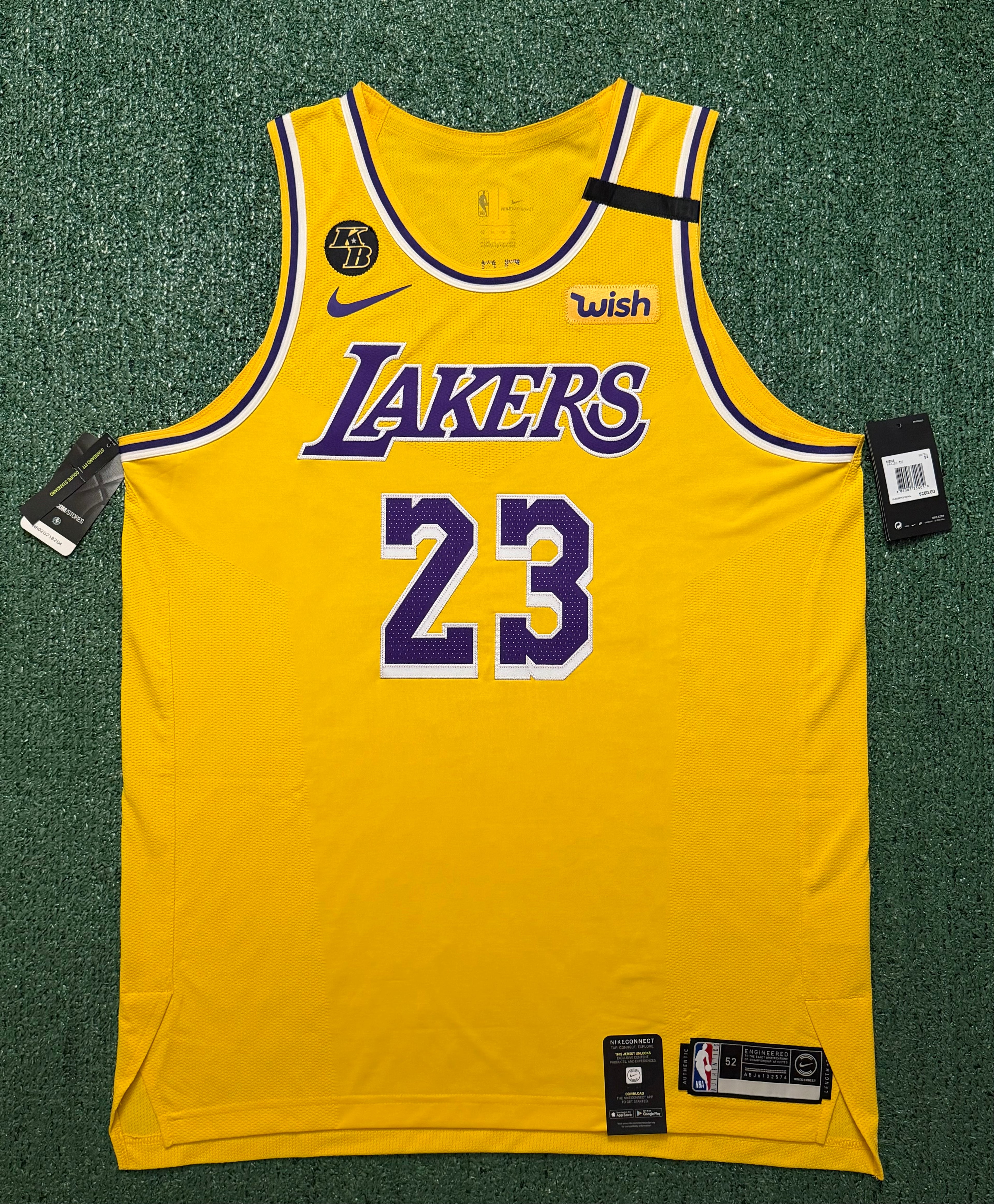 LeBron James Los Angeles Lakers Jersey #23 Nike VaporKnit Authentic Gold Size 52 (XL) NBA