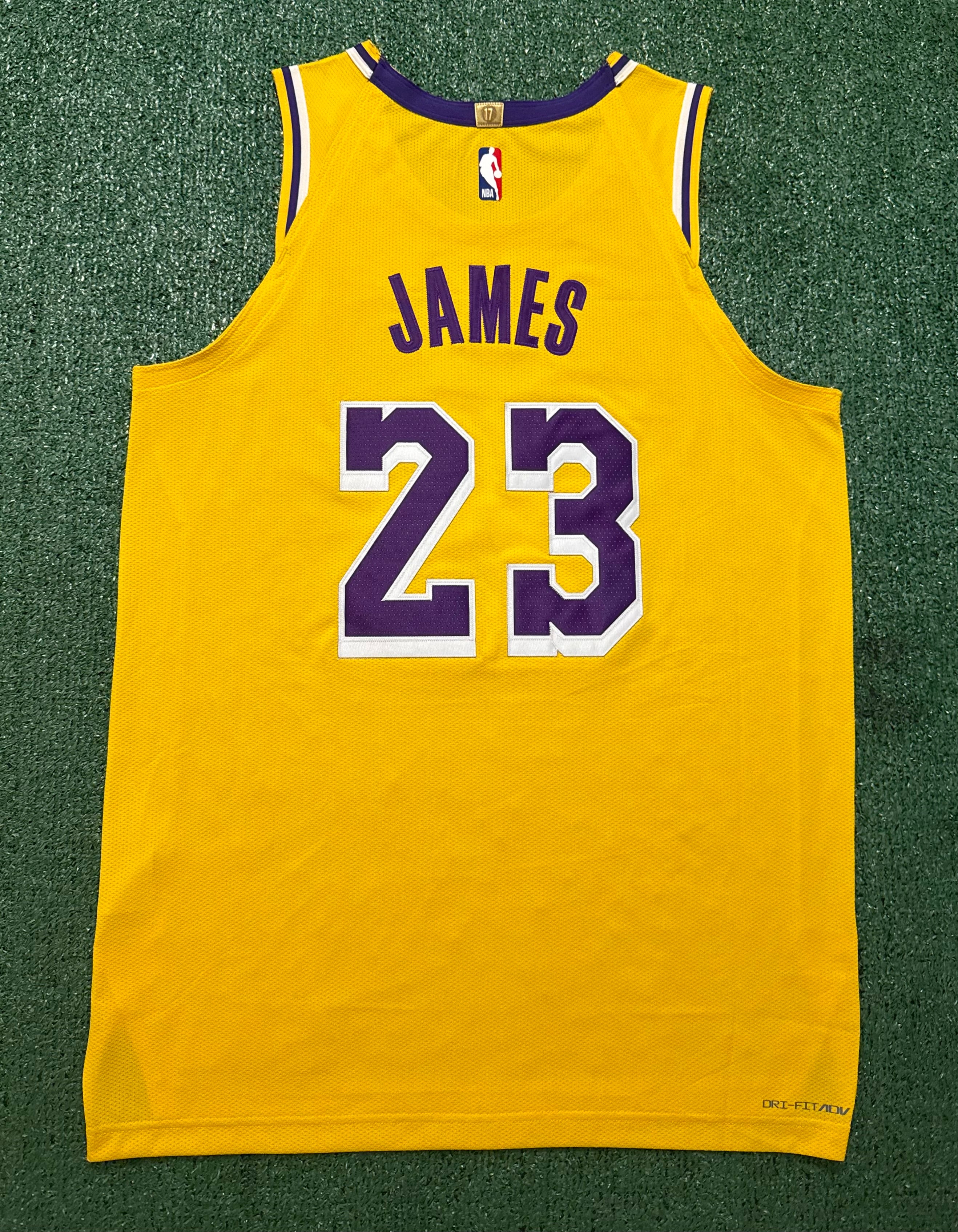 LeBron James Los Angeles Lakers Jersey #23 Nike ADV Authentic Gold Size 48 (L) NBA