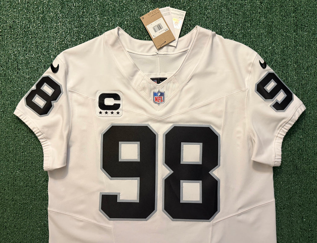 Maxx Crosby Las Vegas Raiders Jersey #98 Nike Vapor Fuse Elite White Size 44 (L) NFL
